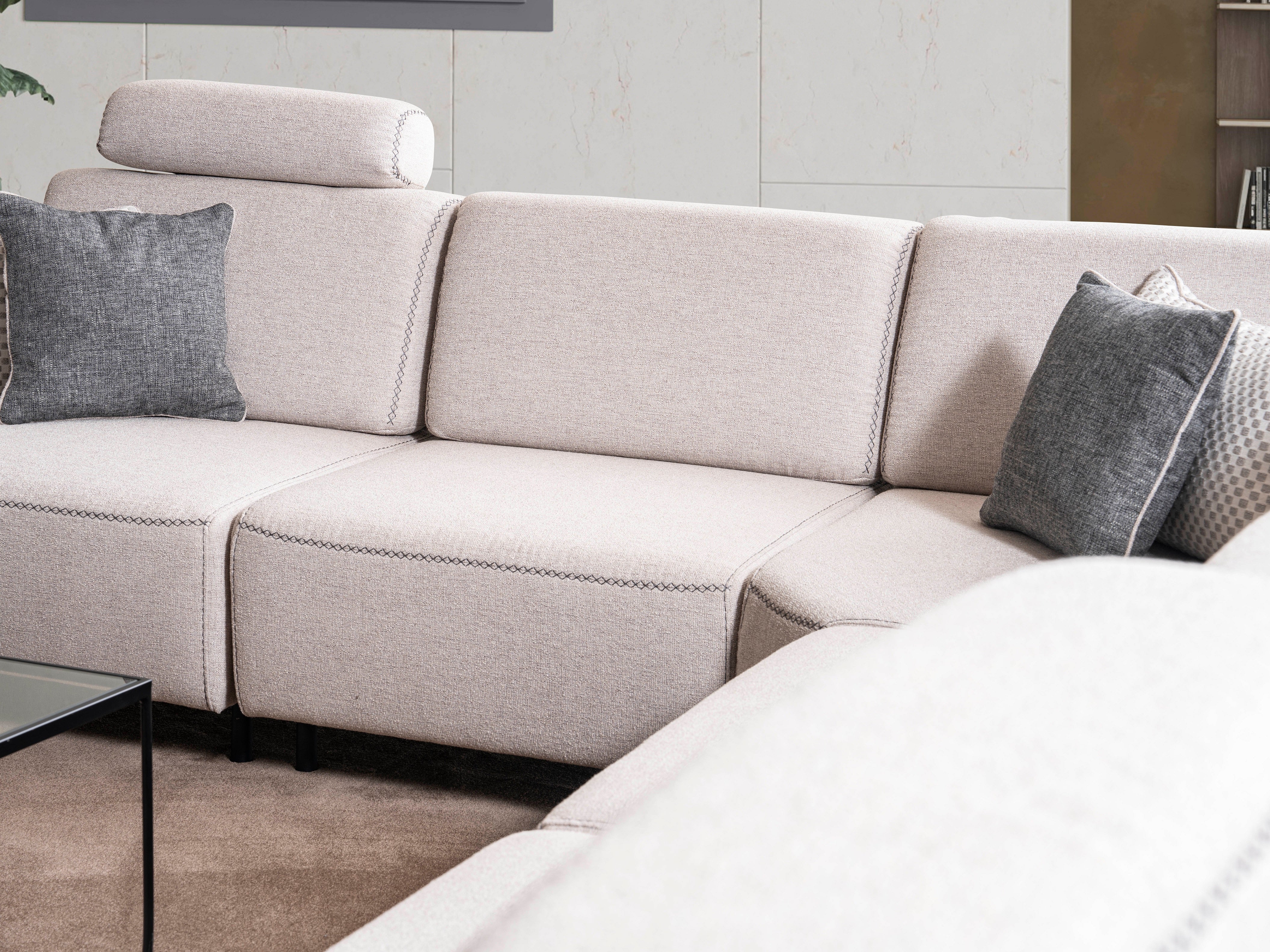 Модулен разтегателен диван «Leylak» + конзолна масичка, лежанка