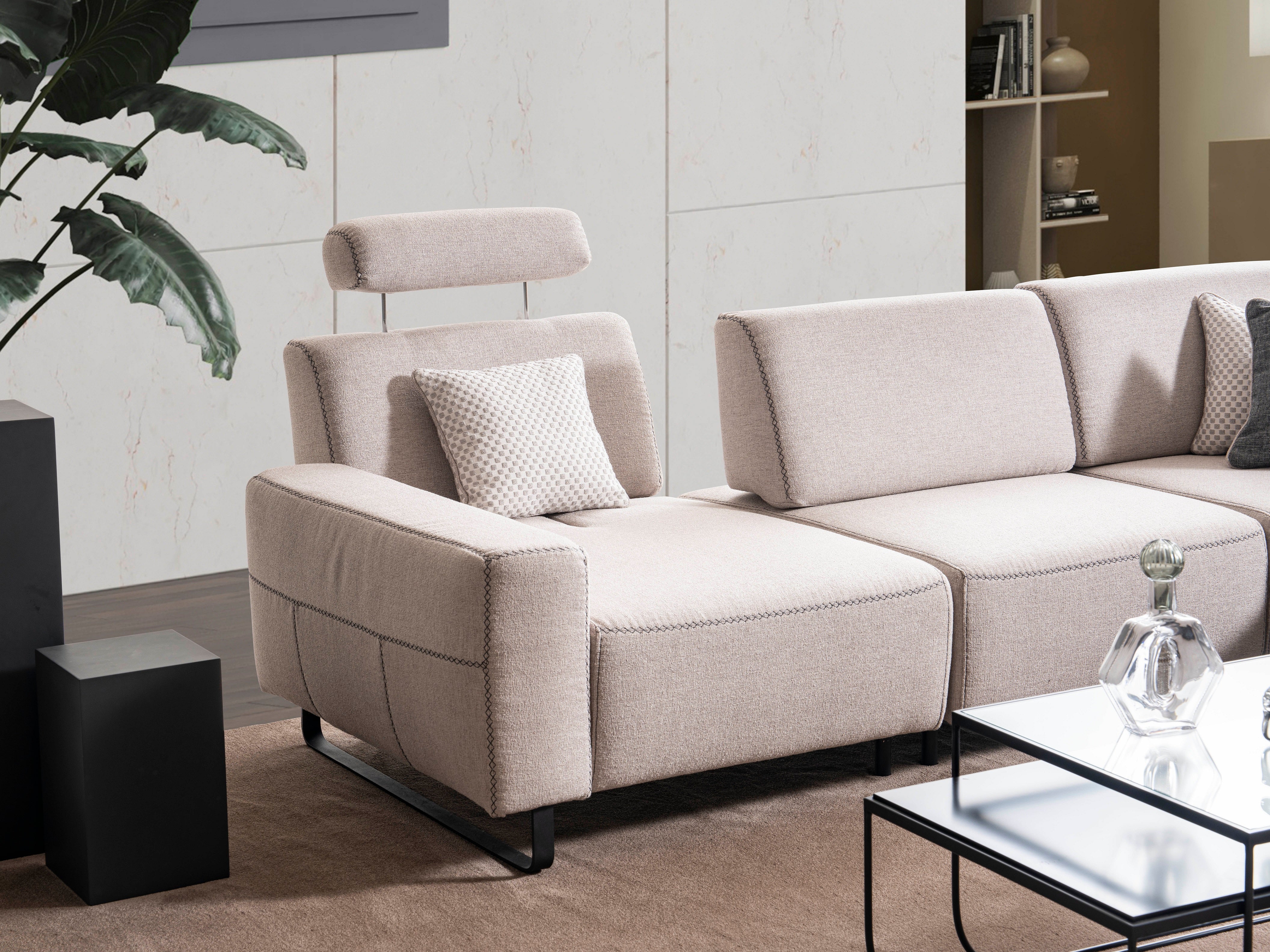 Модулен разтегателен диван «Leylak» + конзолна масичка, лежанка