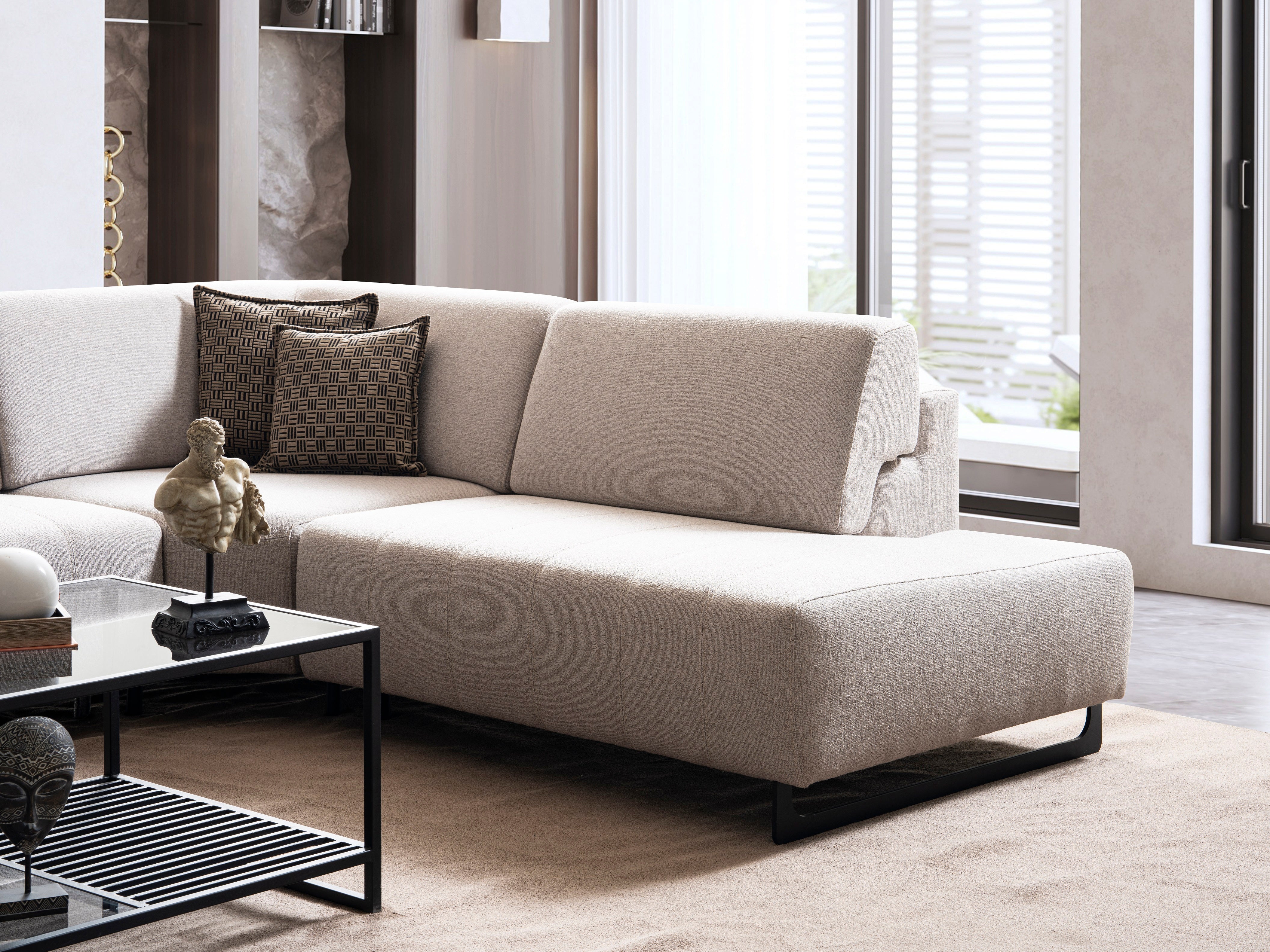 Модулен разтегателен диван «Selale» + електрически механизъм, USB зарядна станция