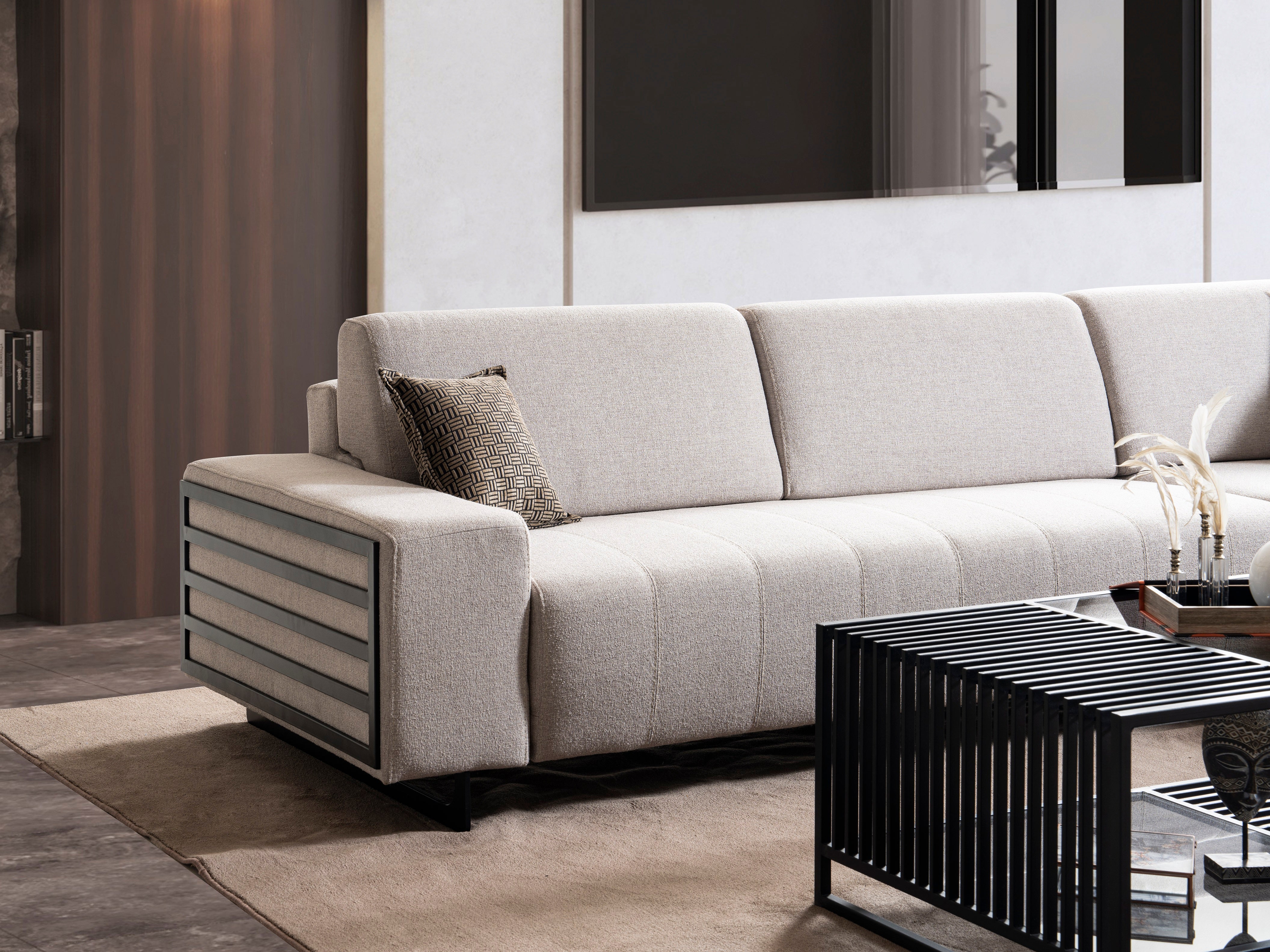 Модулен разтегателен диван «Selale» + електрически механизъм, USB зарядна станция