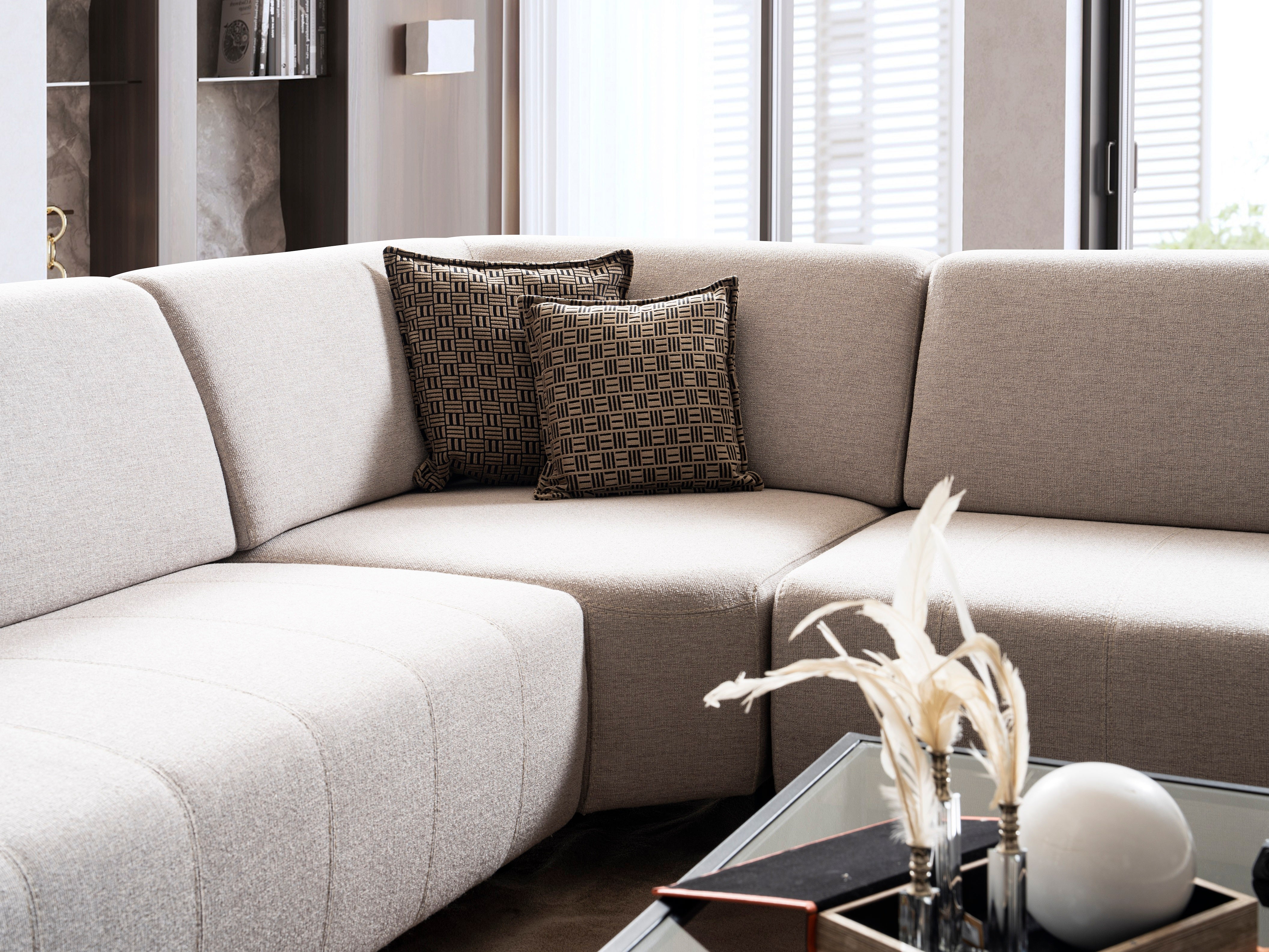 Модулен разтегателен диван «Selale» + електрически механизъм, USB зарядна станция