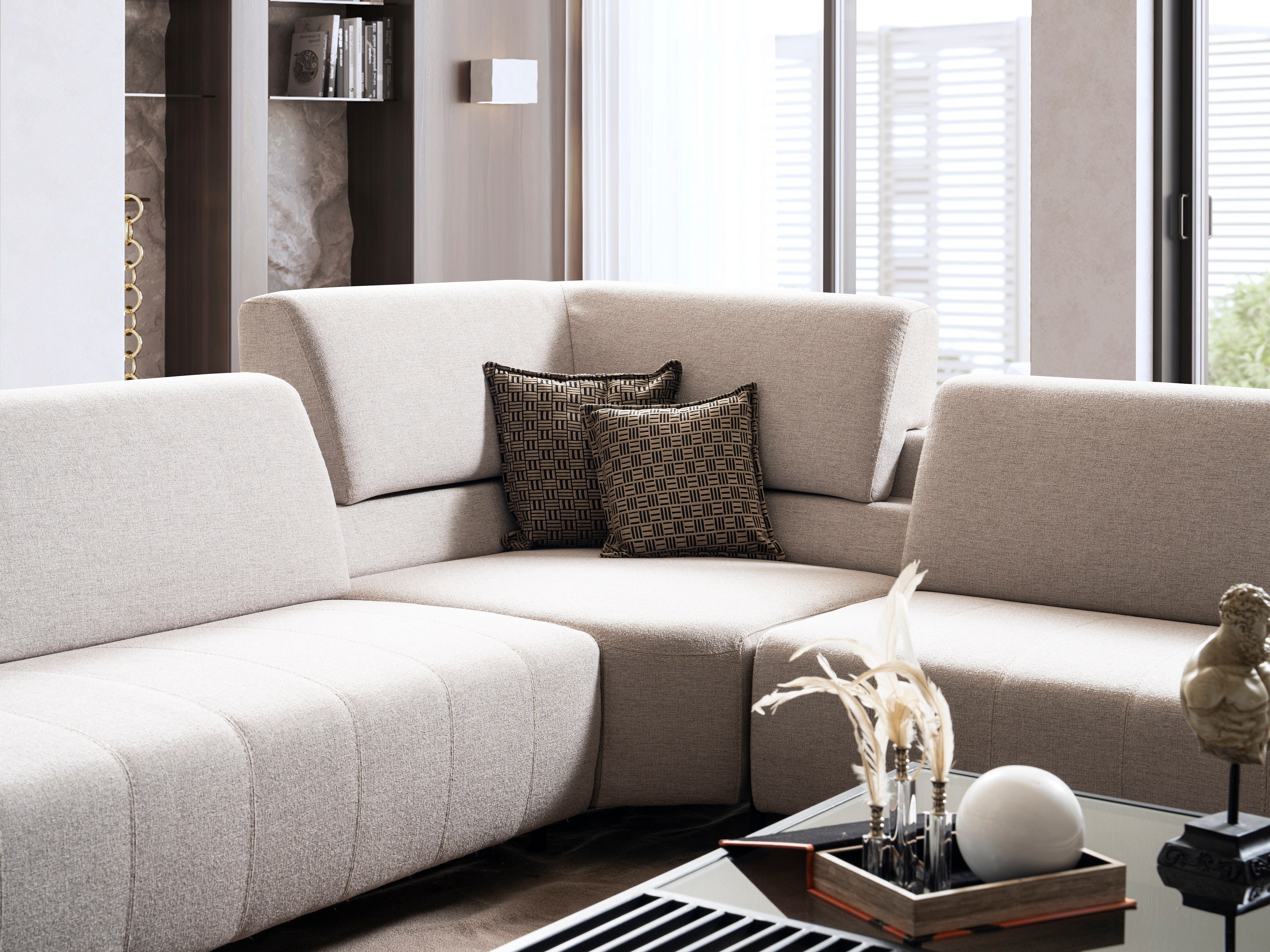 Модулен разтегателен диван «Selale» + електрически механизъм, USB зарядна станция