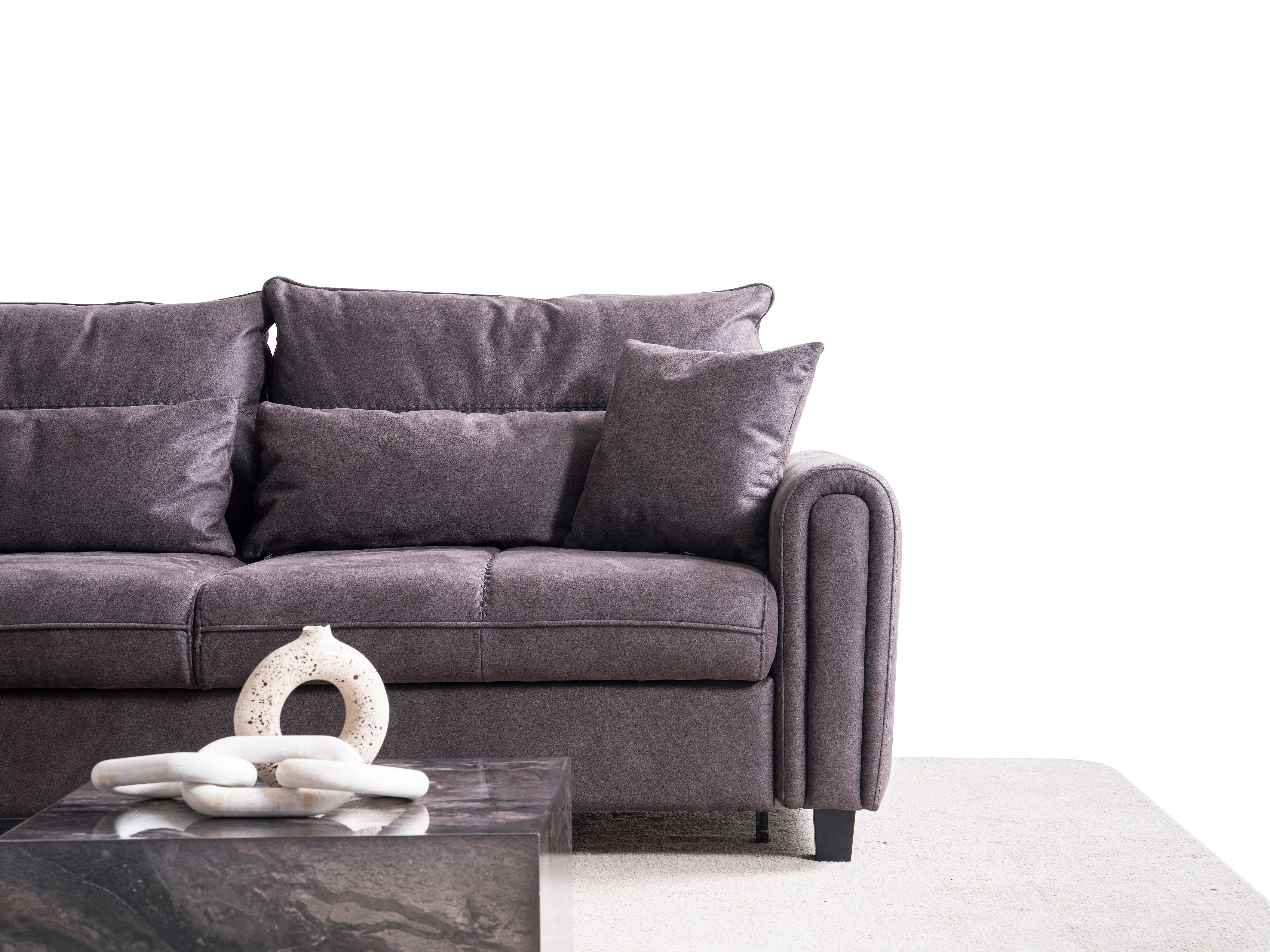 Ъглов разтегателен диван - легло «Sedir Relax» + пет декоративни възглавници, място за съхранение, ширина 255 или 295см