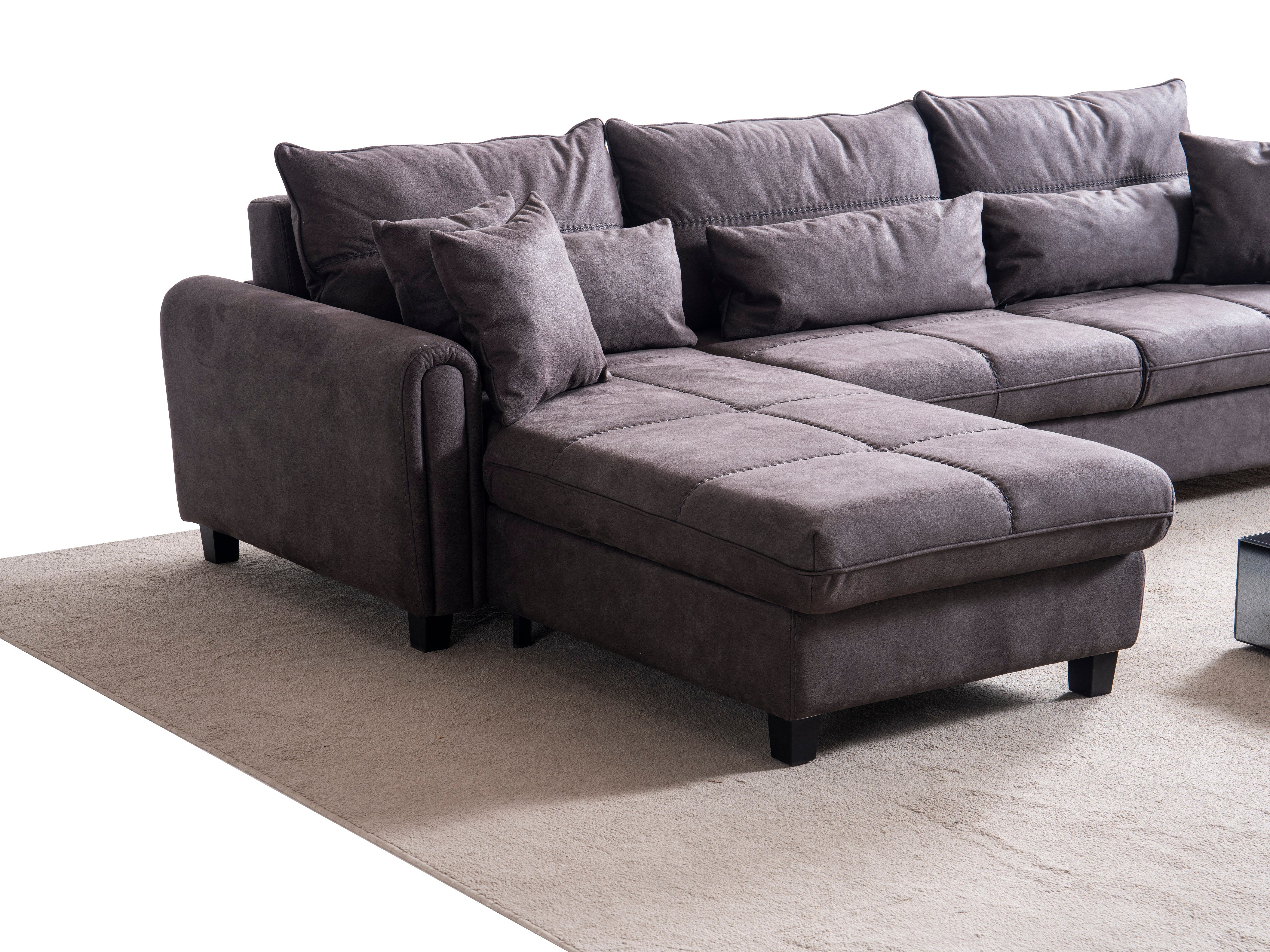 Ъглов разтегателен диван - легло «Sedir Relax» + пет декоративни възглавници, място за съхранение, ширина 255 или 295см