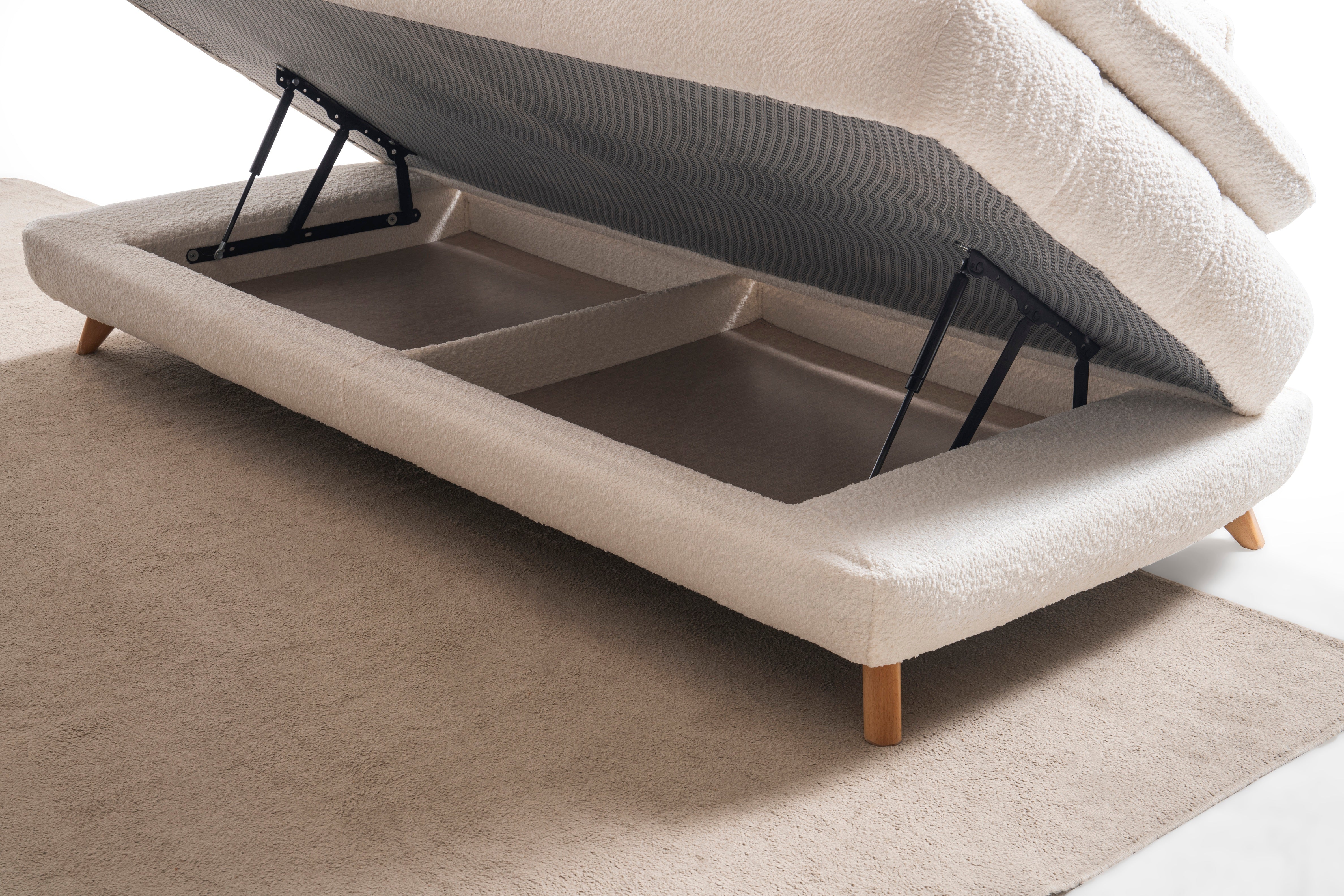 Триместен разтегателен диван «Montana» + 2 декоративни възглавници, с място за съхранение, ширина 240см