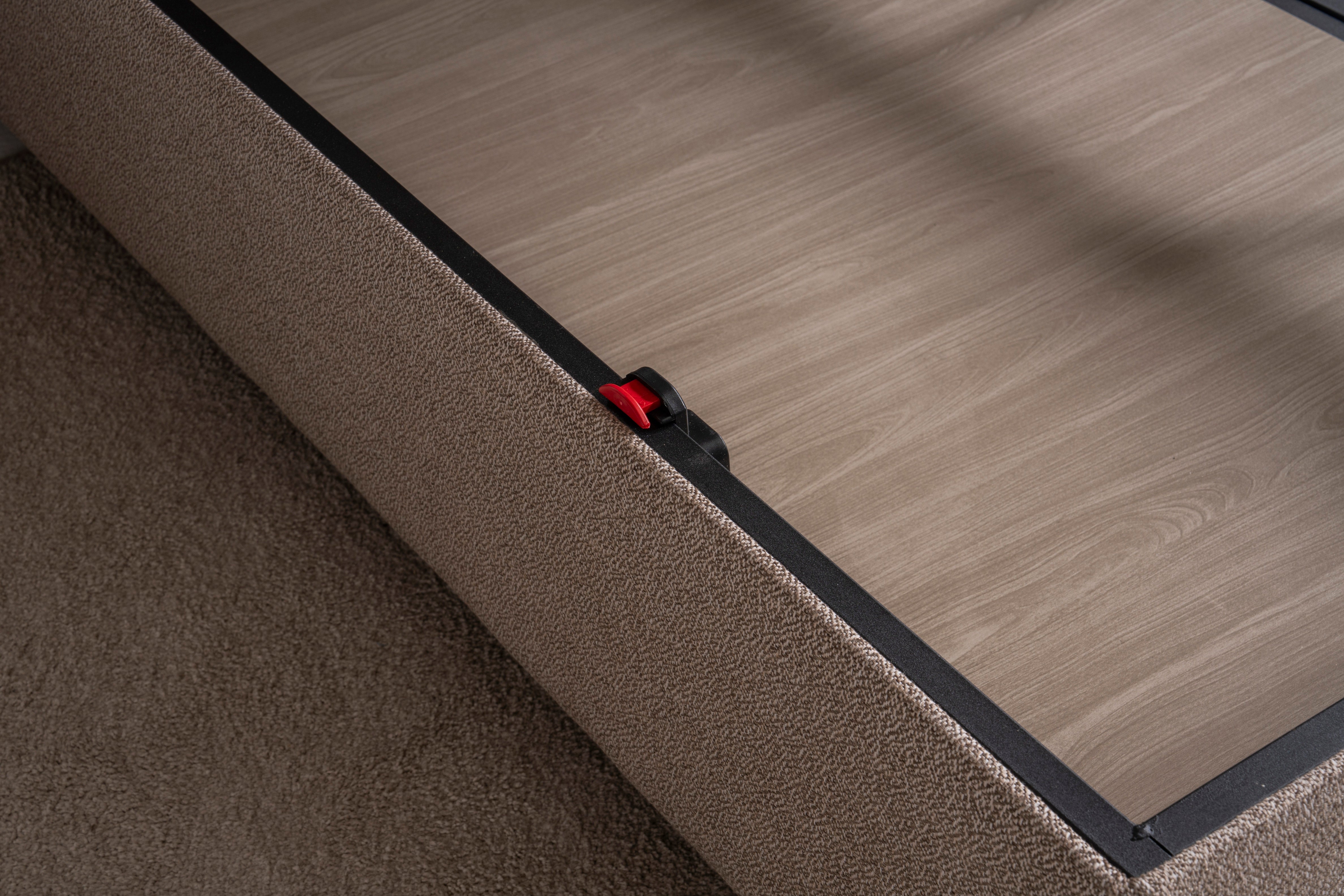 Тапицирано легло «Pirlanta» + Матрак и табла - с място за съхранение, повдигащ механизъм, система за безшумно затваряне