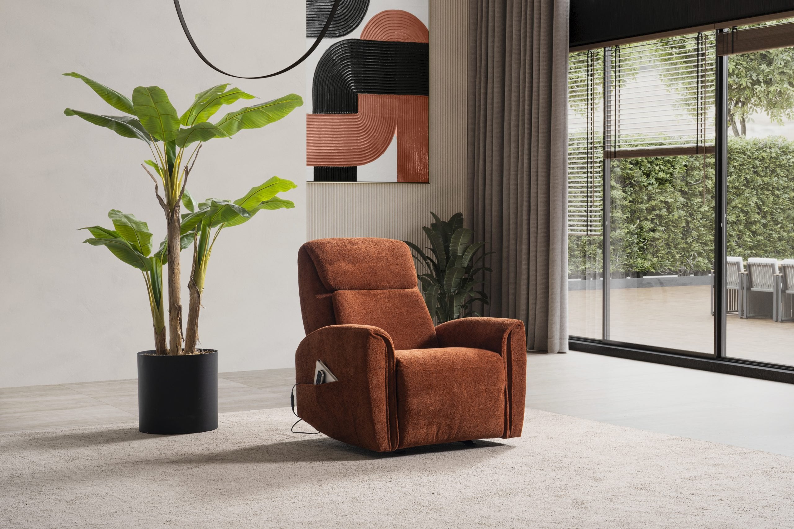 Кресло «Samos» - с електрически релакс механизъм, USB зарядна станция