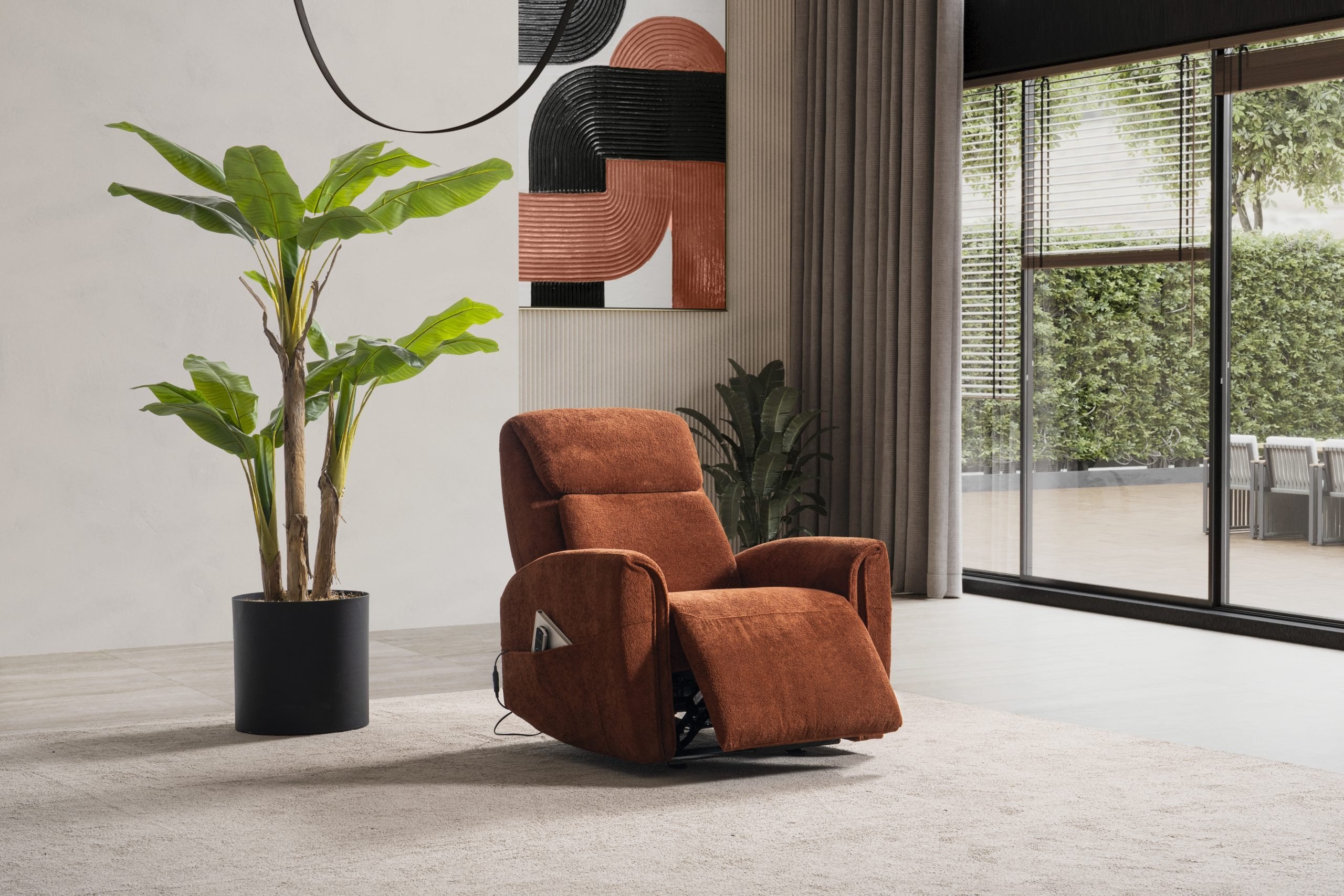 Кресло «Samos» - с електрически релакс механизъм, USB зарядна станция