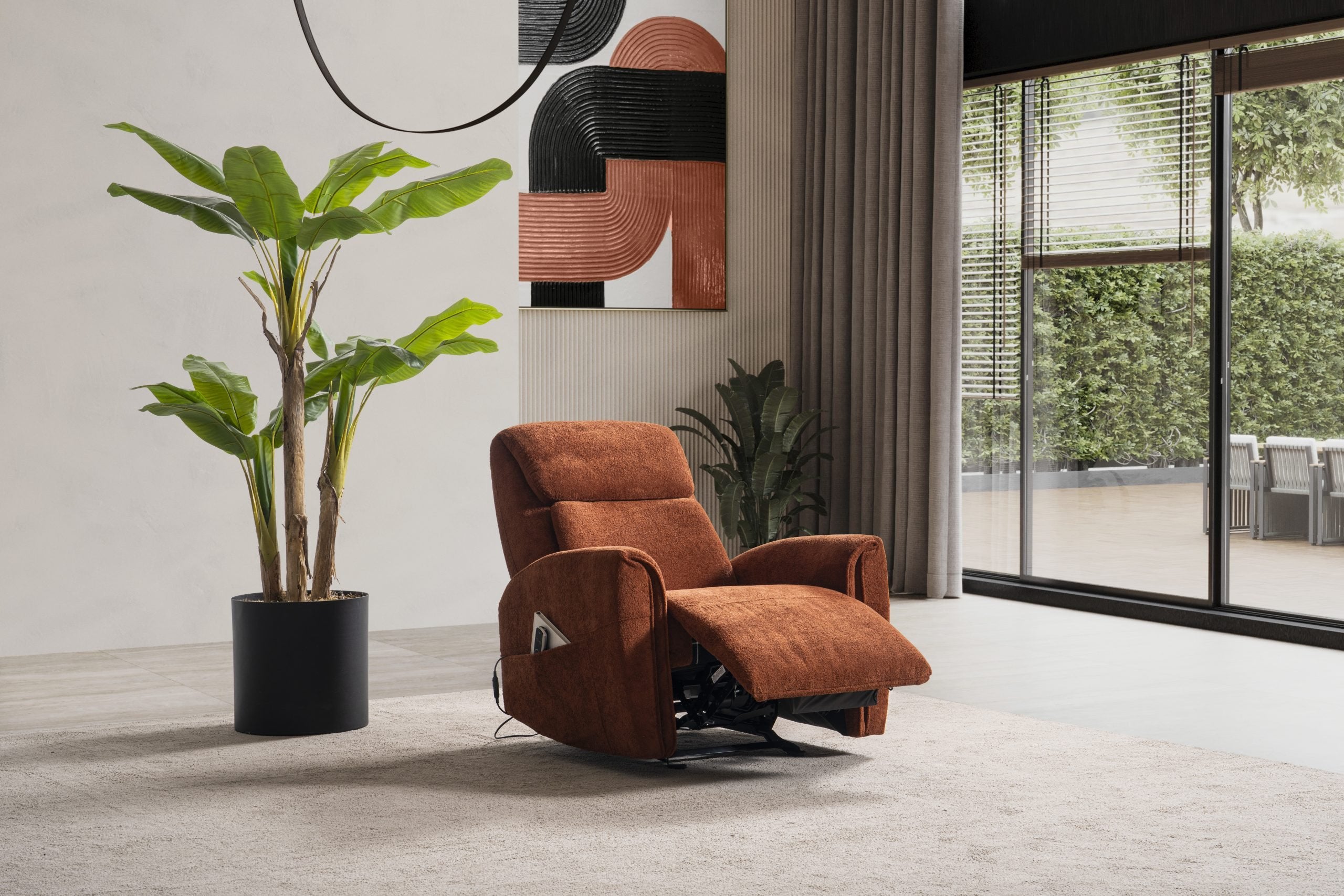 Кресло «Samos» - с електрически релакс механизъм, USB зарядна станция