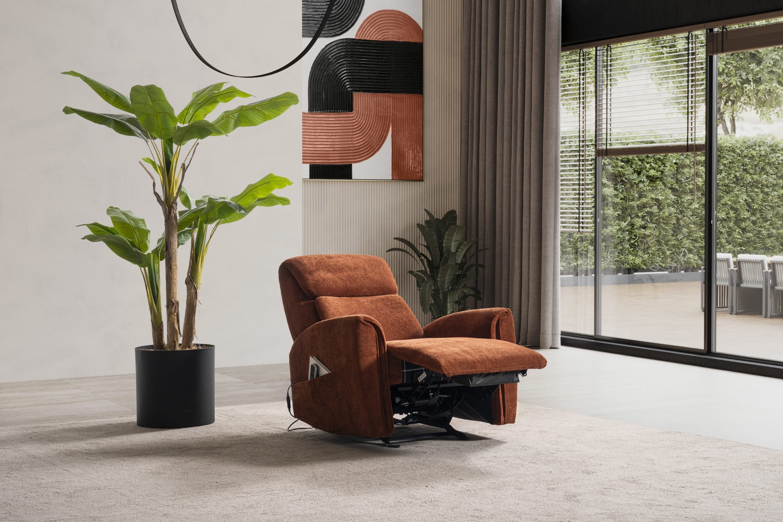 Кресло «Samos» - с електрически релакс механизъм, USB зарядна станция