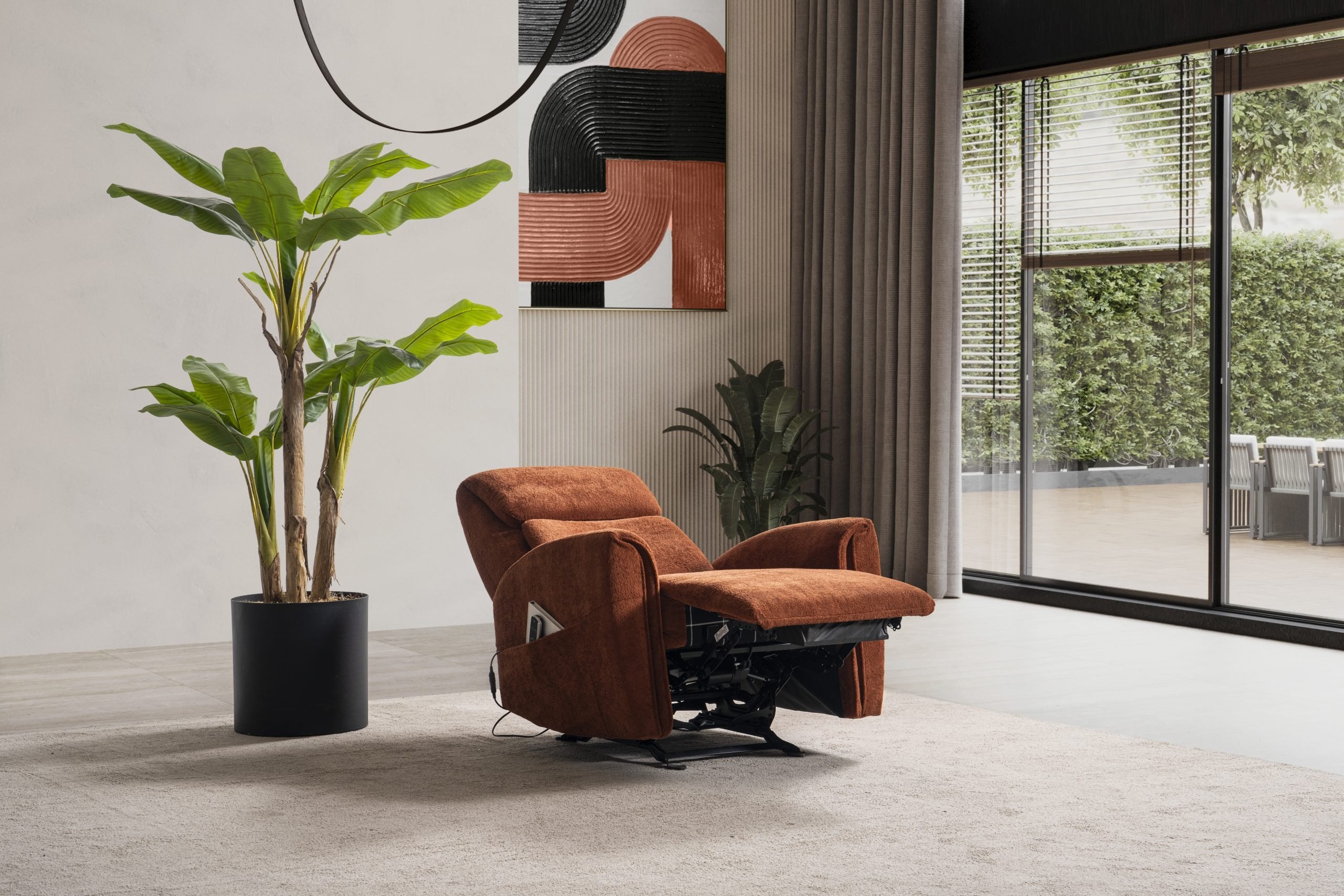 Кресло «Samos» - с електрически релакс механизъм, USB зарядна станция