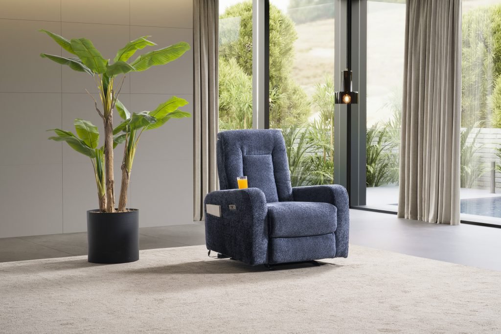 Кресло «Cunda» с електрически релакс механизъм, USB зарядна станция