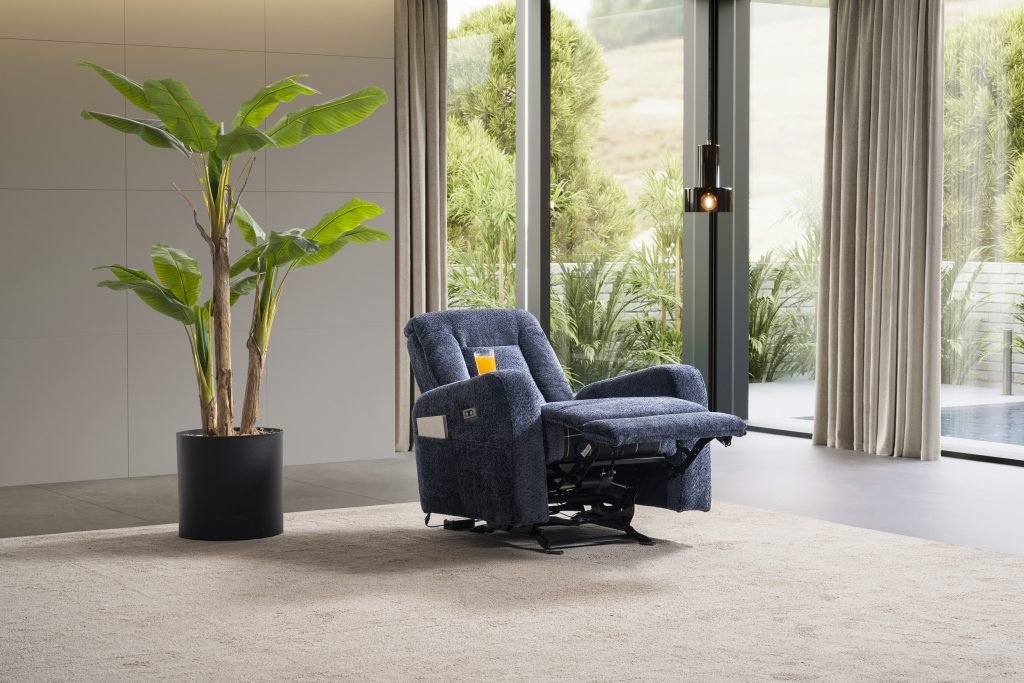 Кресло «Cunda» с електрически релакс механизъм, USB зарядна станция