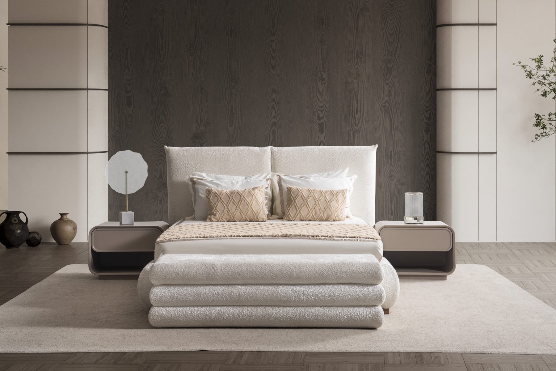 Тапицирано легло «Sky» с регулираща табла, с място за съхранение