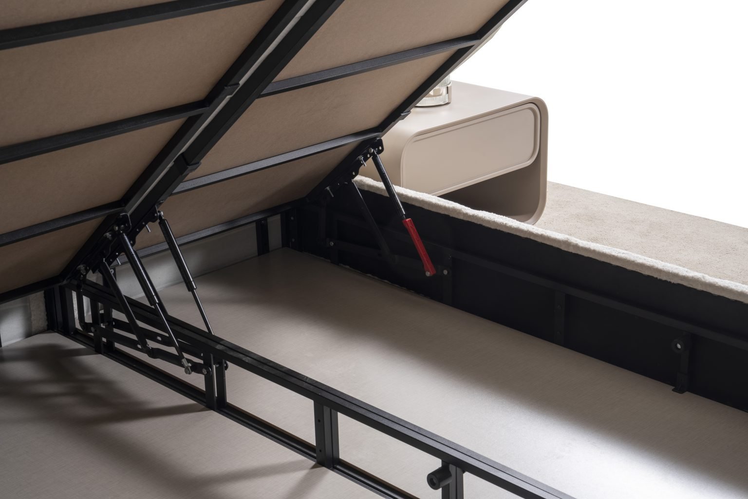 Тапицирано легло «Sky» с регулираща табла, с място за съхранение