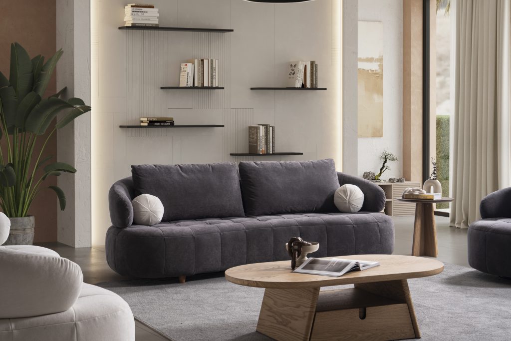 Триместен разтегателен диван «Boston» + 2 декоративни възглавници, ширина 230см