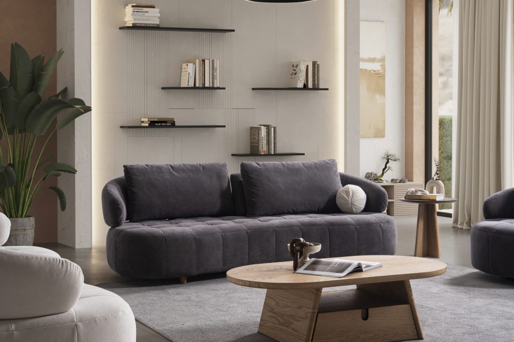 Триместен разтегателен диван «Boston» + 2 декоративни възглавници, ширина 230см