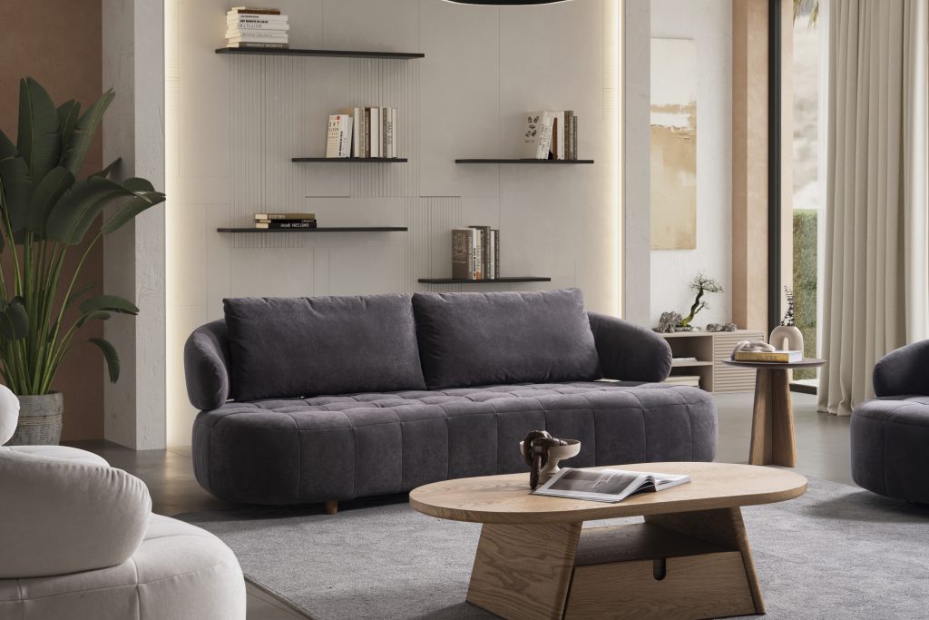 Триместен разтегателен диван «Boston» + 2 декоративни възглавници, ширина 230см