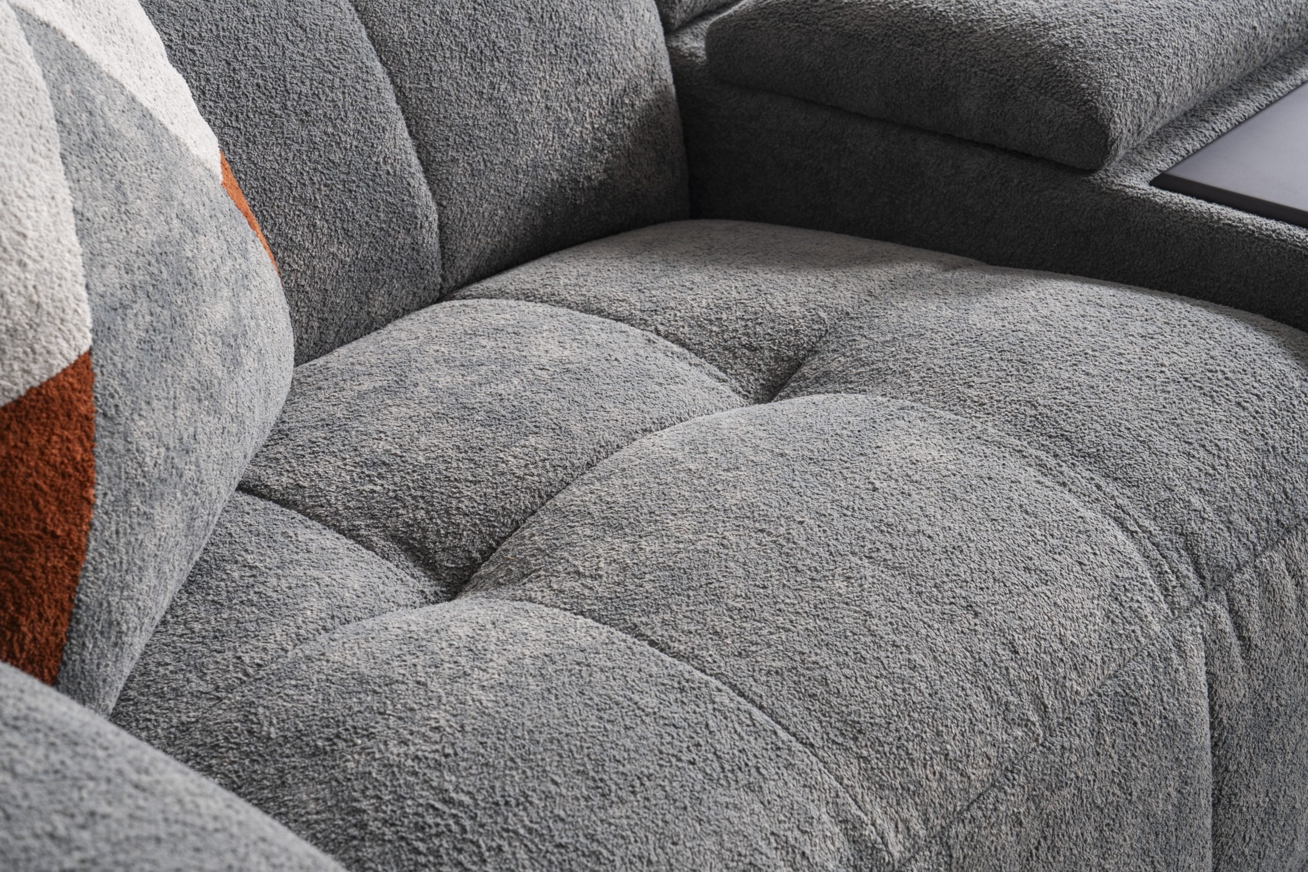 Модулен диван «Lara» + електрически механизъм, USB зарядна станция, конзолна масичка