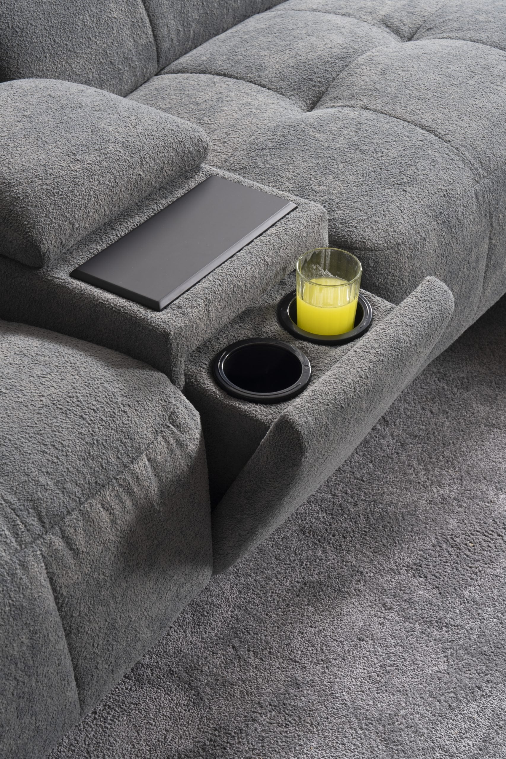 Модулен диван «Lara» + електрически механизъм, USB зарядна станция, конзолна масичка