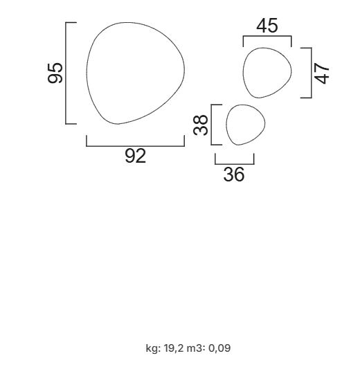 Комплект огледала «Drop» три размера
