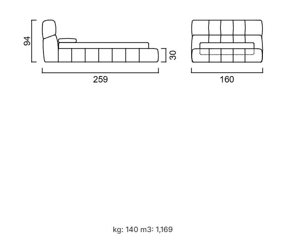 Тапицирано легло «Eliot» модерно легло с табла, с включена подматрачна рамка