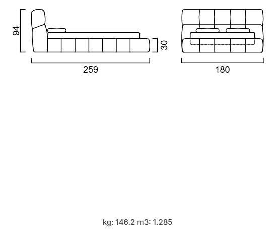 Тапицирано легло «Eliot» модерно легло с табла, с включена подматрачна рамка