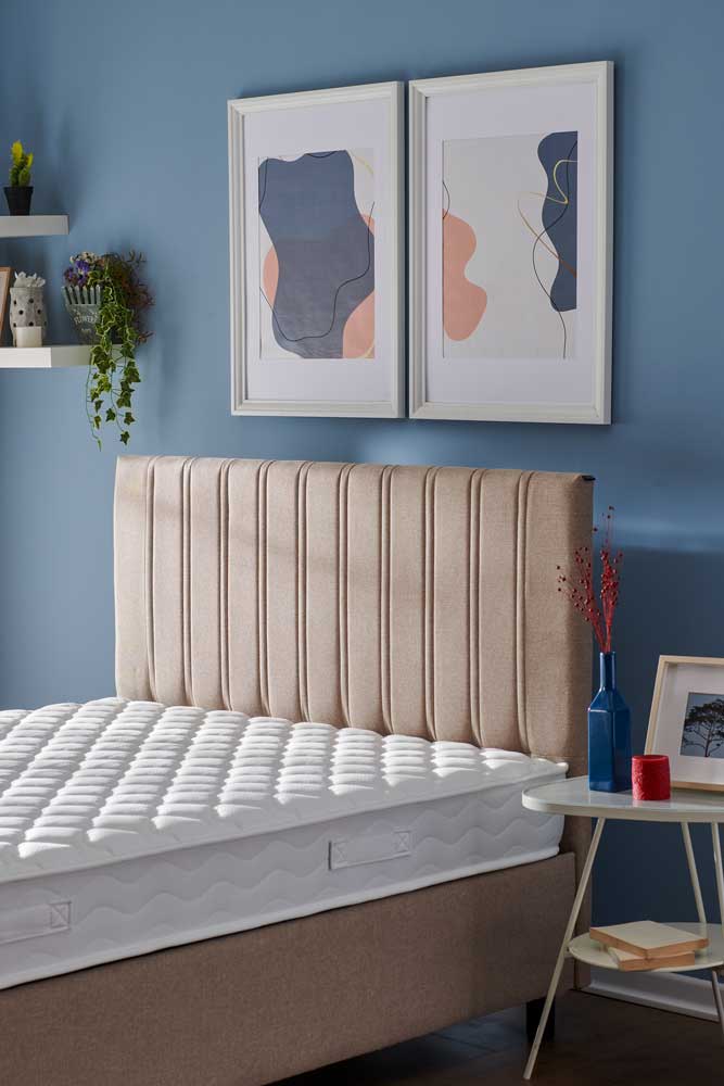 Тапицирано легло «Fornea» + Матрак и табла - с място за съхранение, повдигащ механизъм, система за безшумно затваряне