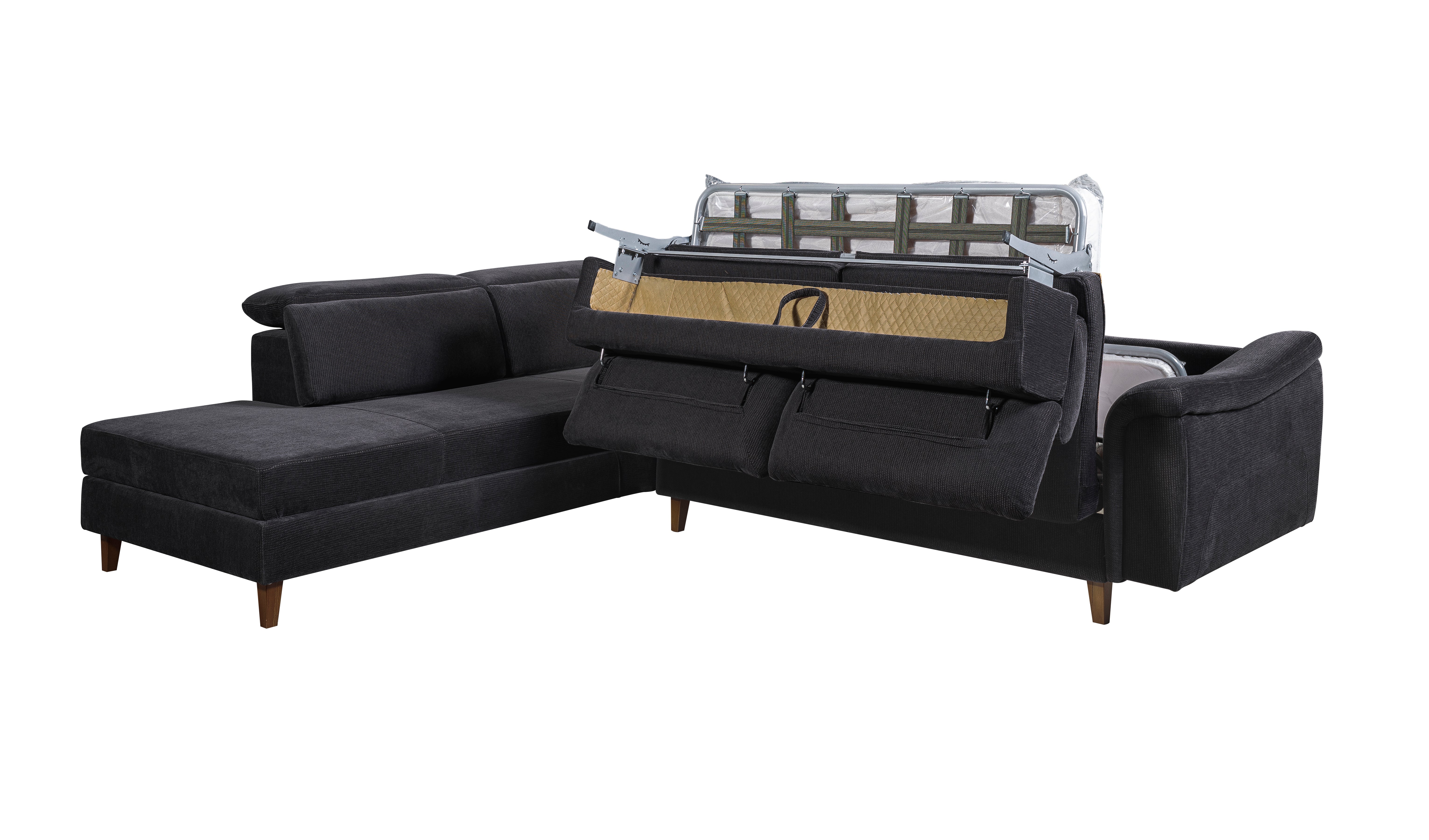 Ъглов разтегателен диван - легло «Fox» + четири декоративни възглавници, ширина 295см