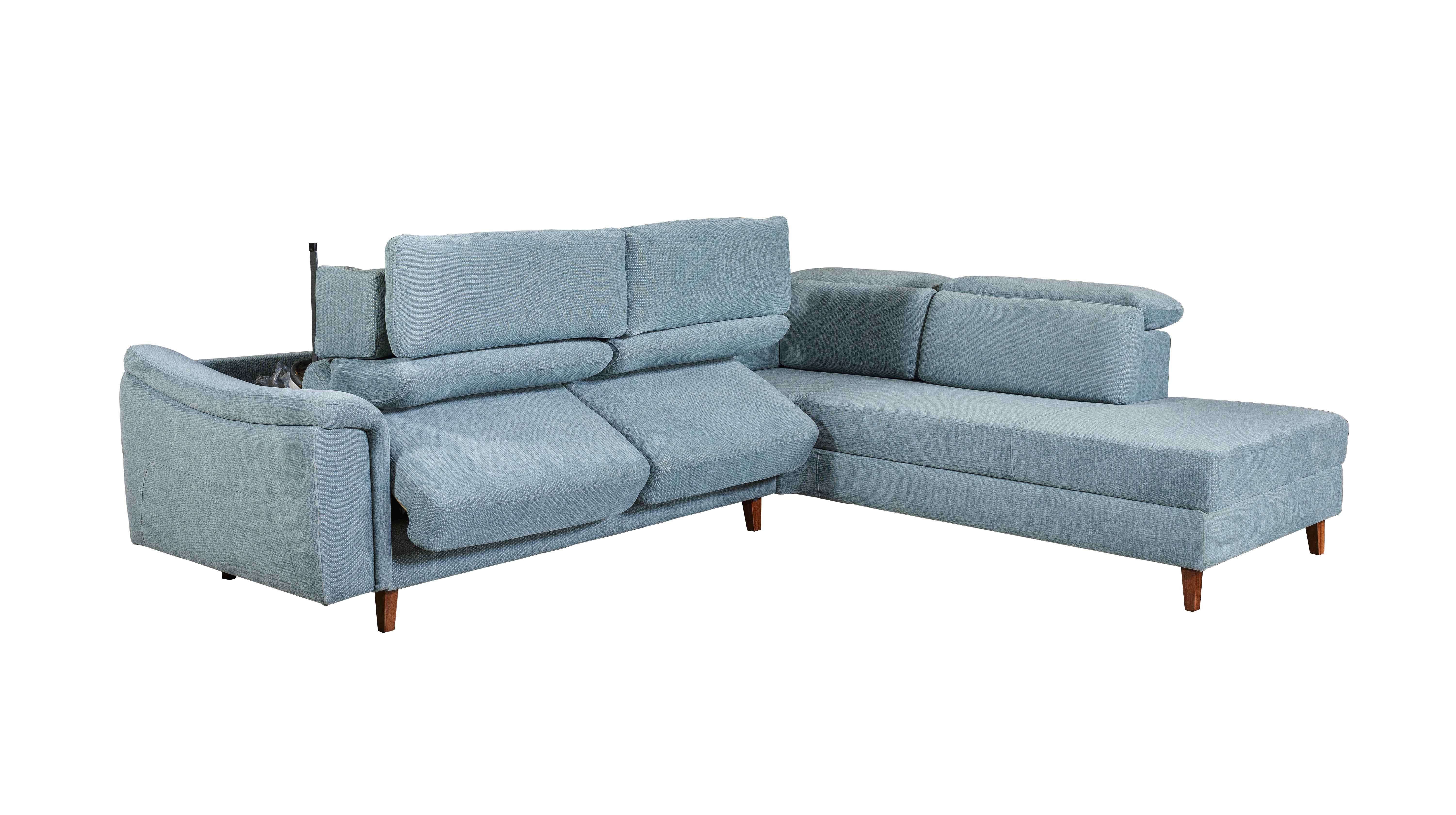 Ъглов разтегателен диван - легло «Fox» + четири декоративни възглавници, ширина 295см