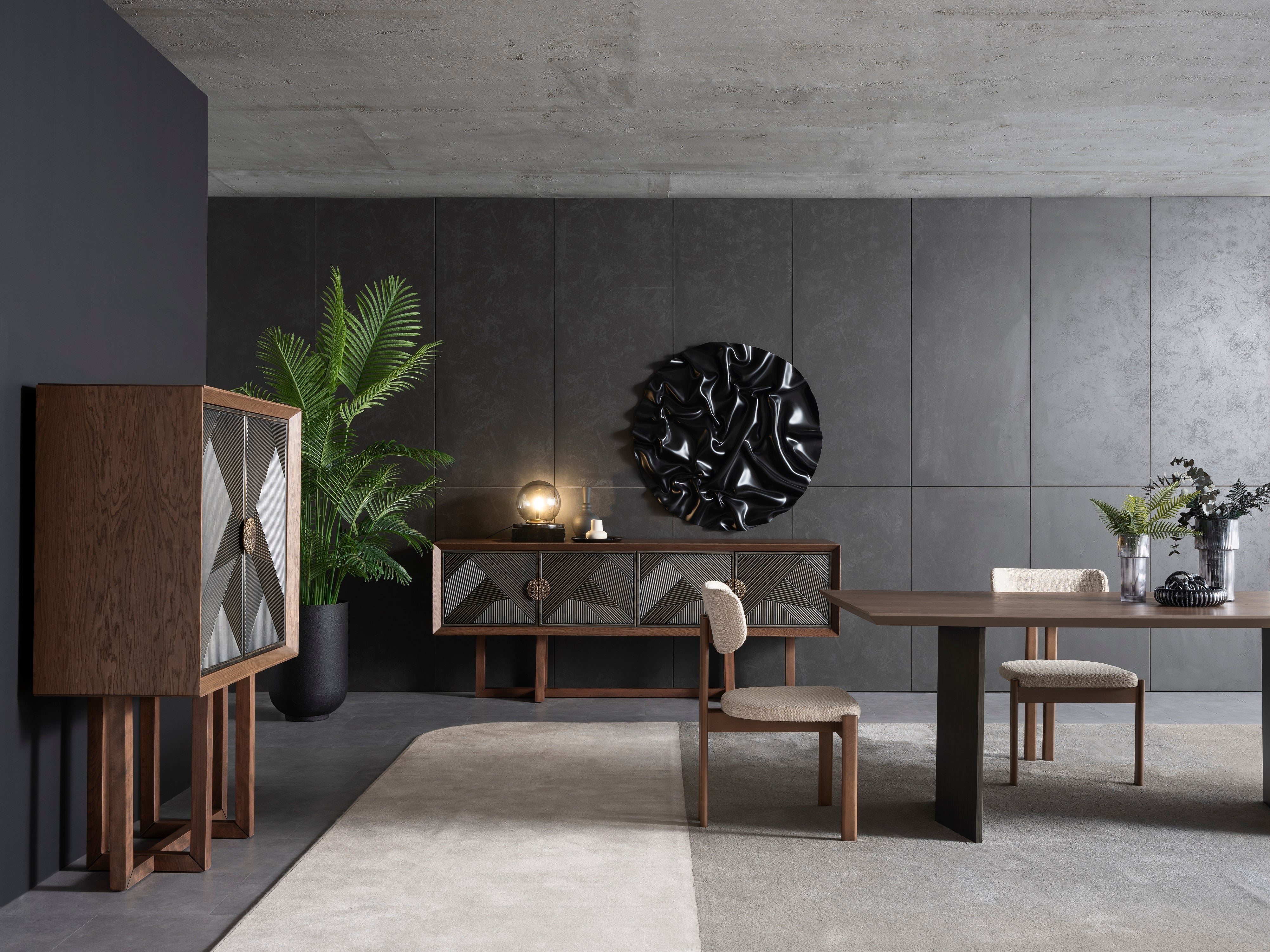 Бюфет «Cross» с естествен фурнир, два цвята, размер 220х87х48см