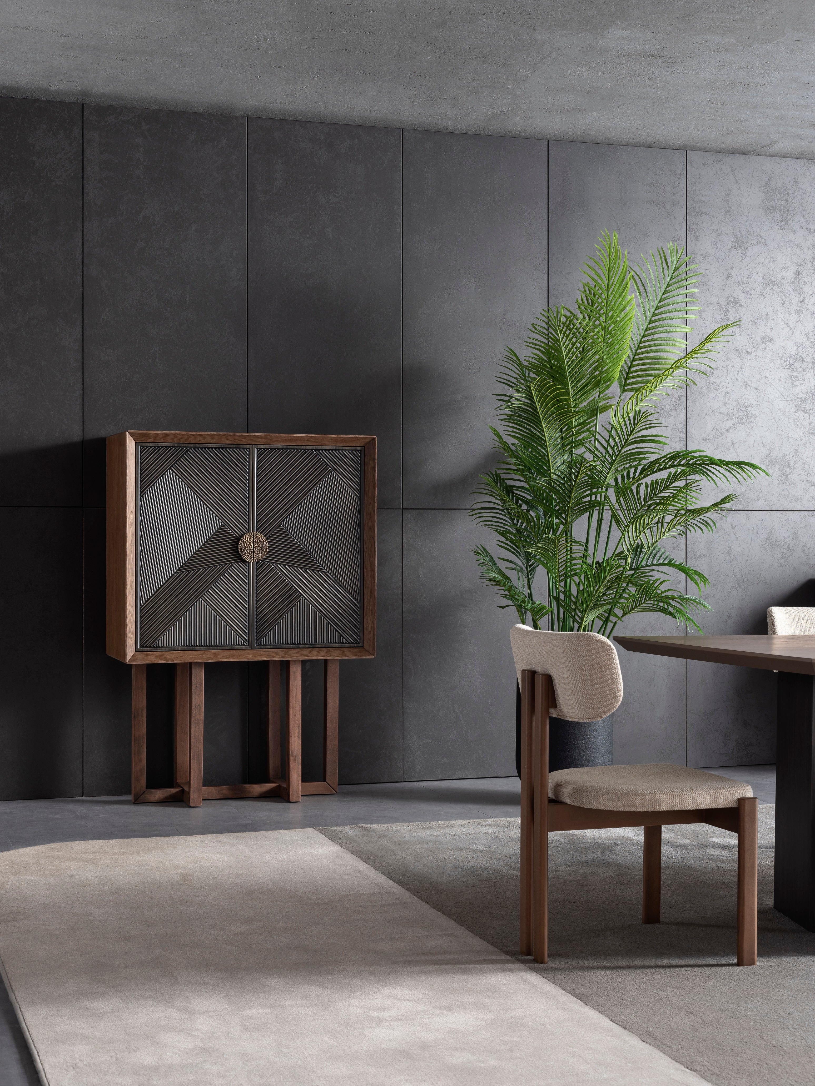 Бюфет «Cross» с естествен фурнир, два цвята, размер 102х150х48см