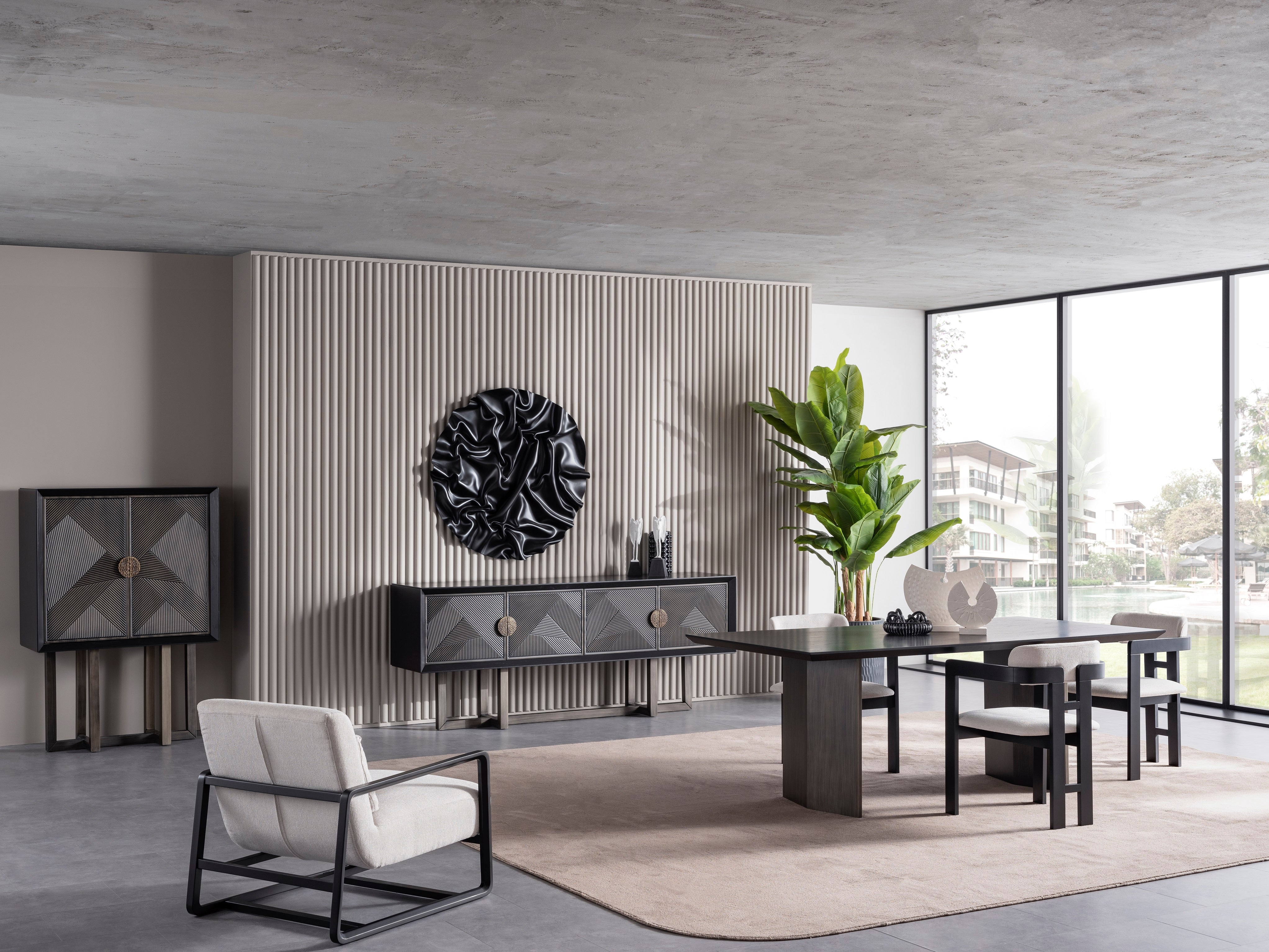 Бюфет «Cross» с естествен фурнир, два цвята, размер 102х150х48см