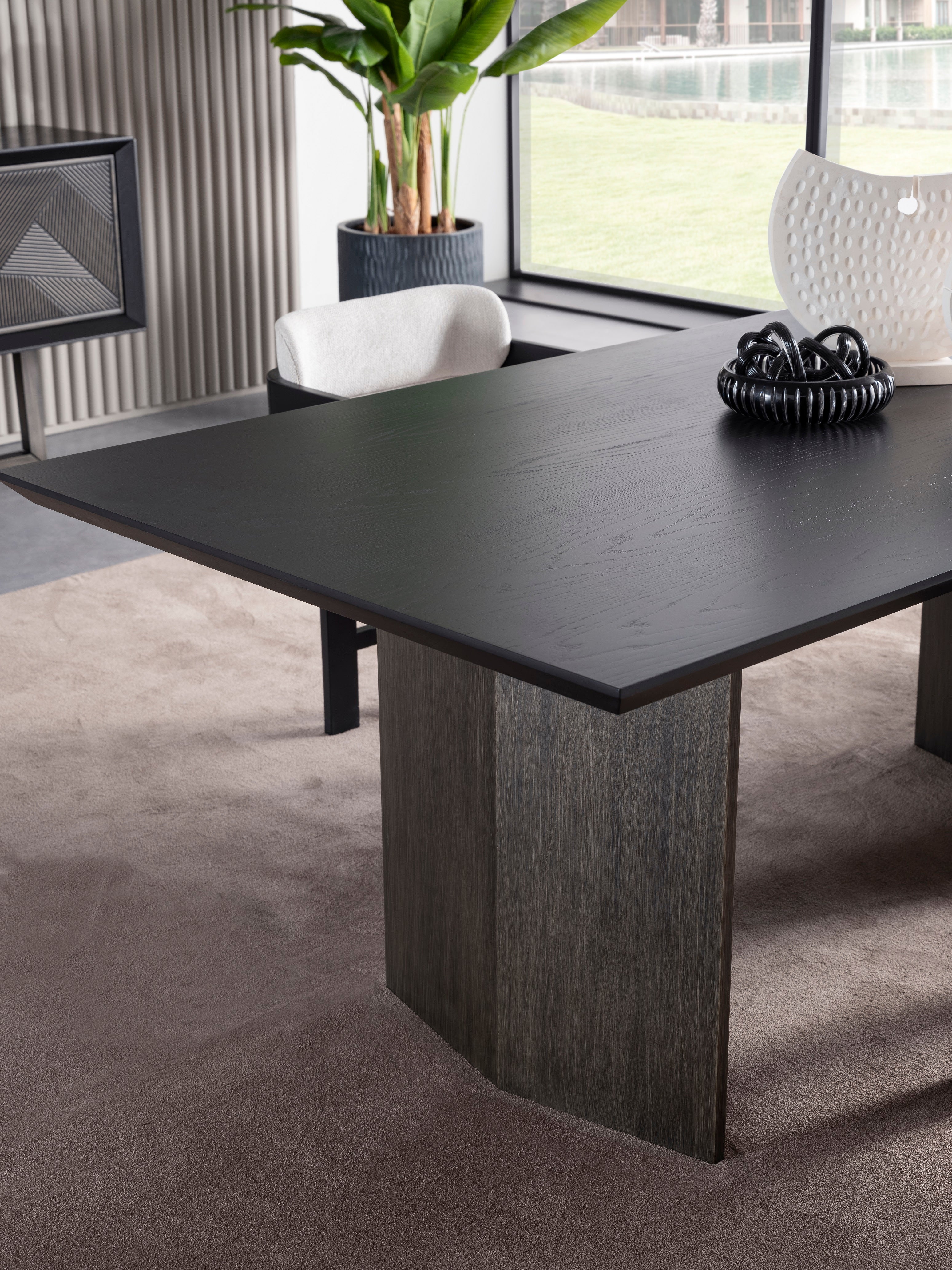 Трапезна маса «Cross» + керамичен плот и естествен фурнир