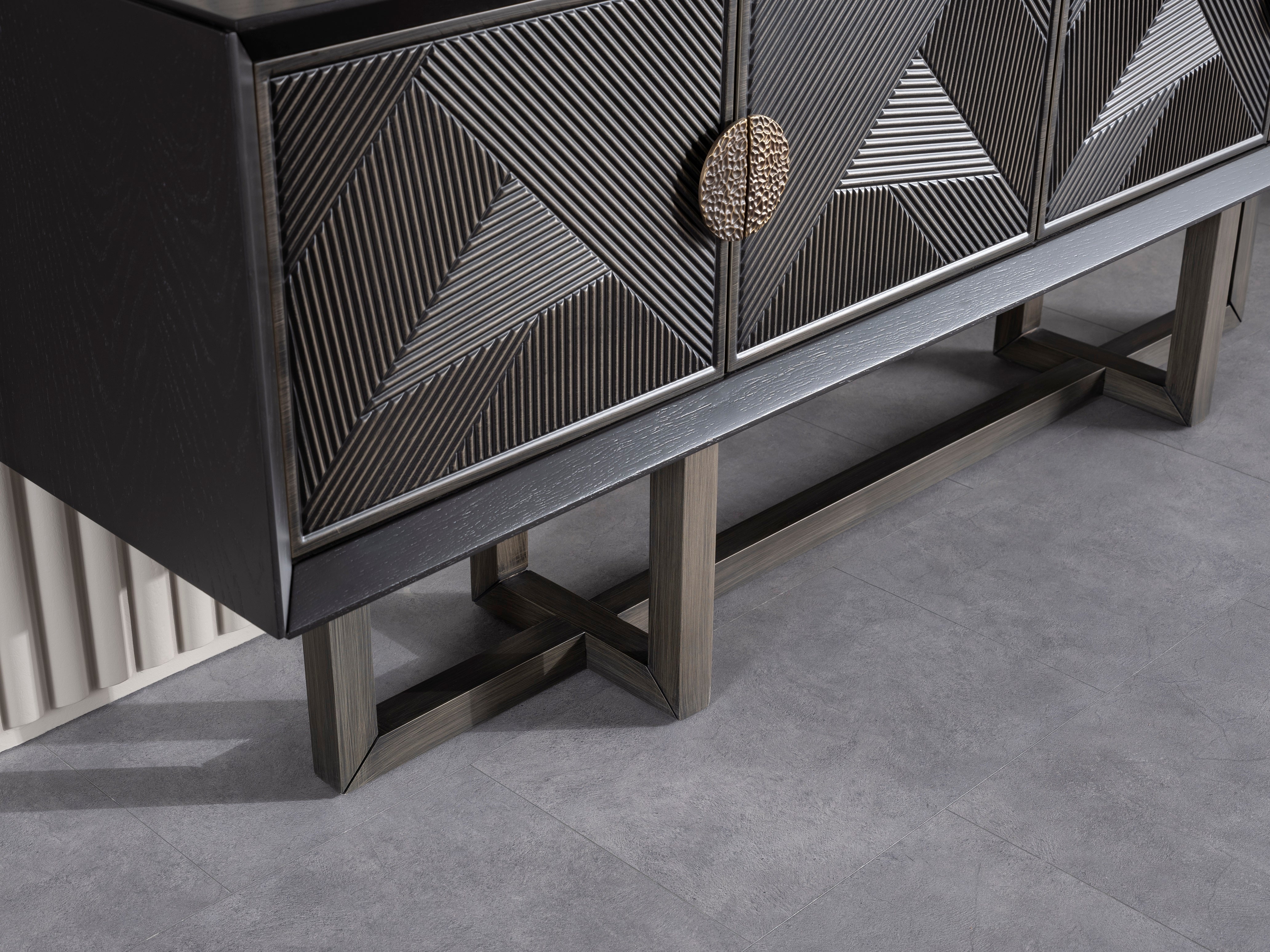 Бюфет «Cross» с естествен фурнир, два цвята, размер 220х87х48см