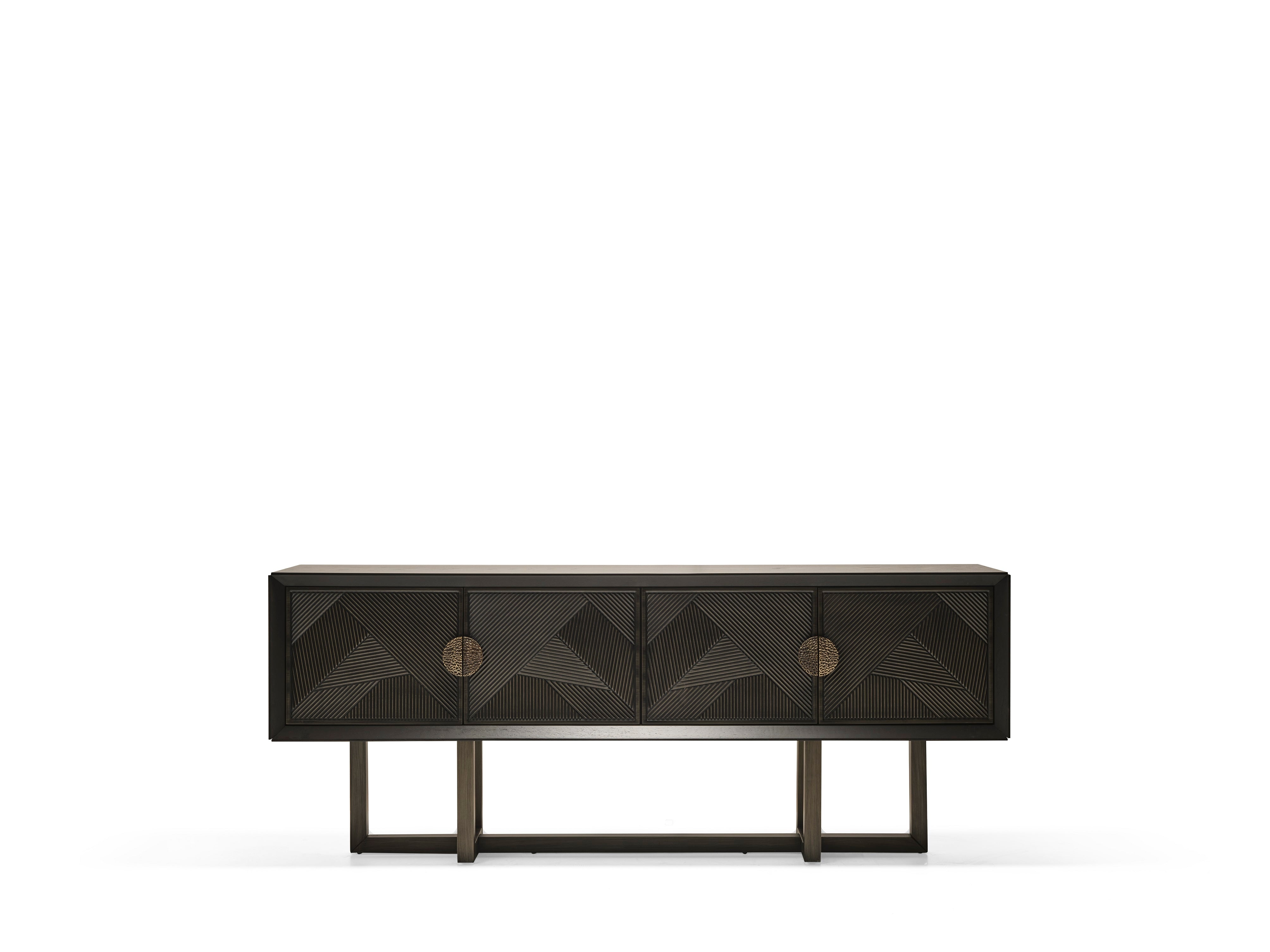 Бюфет «Cross» с естествен фурнир, два цвята, размер 220х87х48см