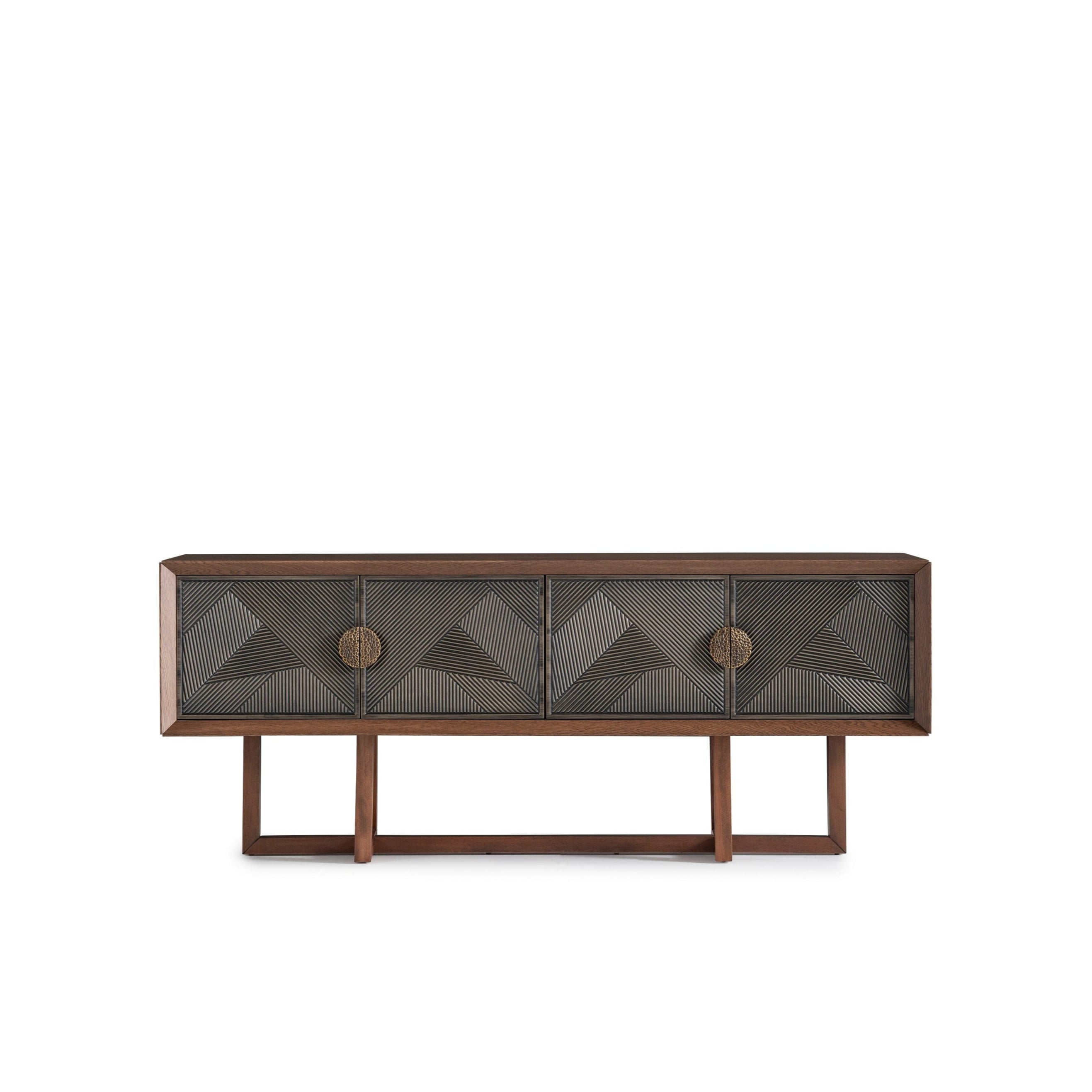 Бюфет «Cross» с естествен фурнир, два цвята, размер 220х87х48см