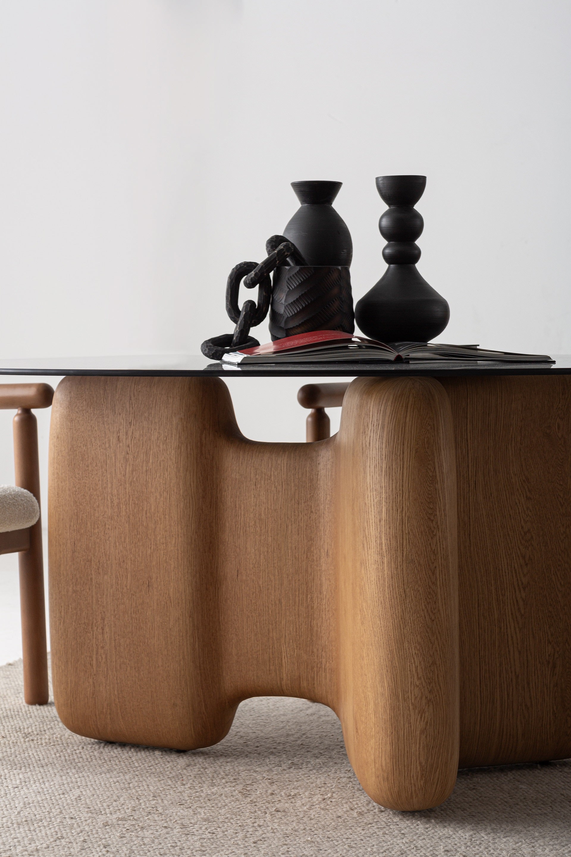 Трапезна маса «Oddo Glass» + стъклен плот, размер 160х76х160см