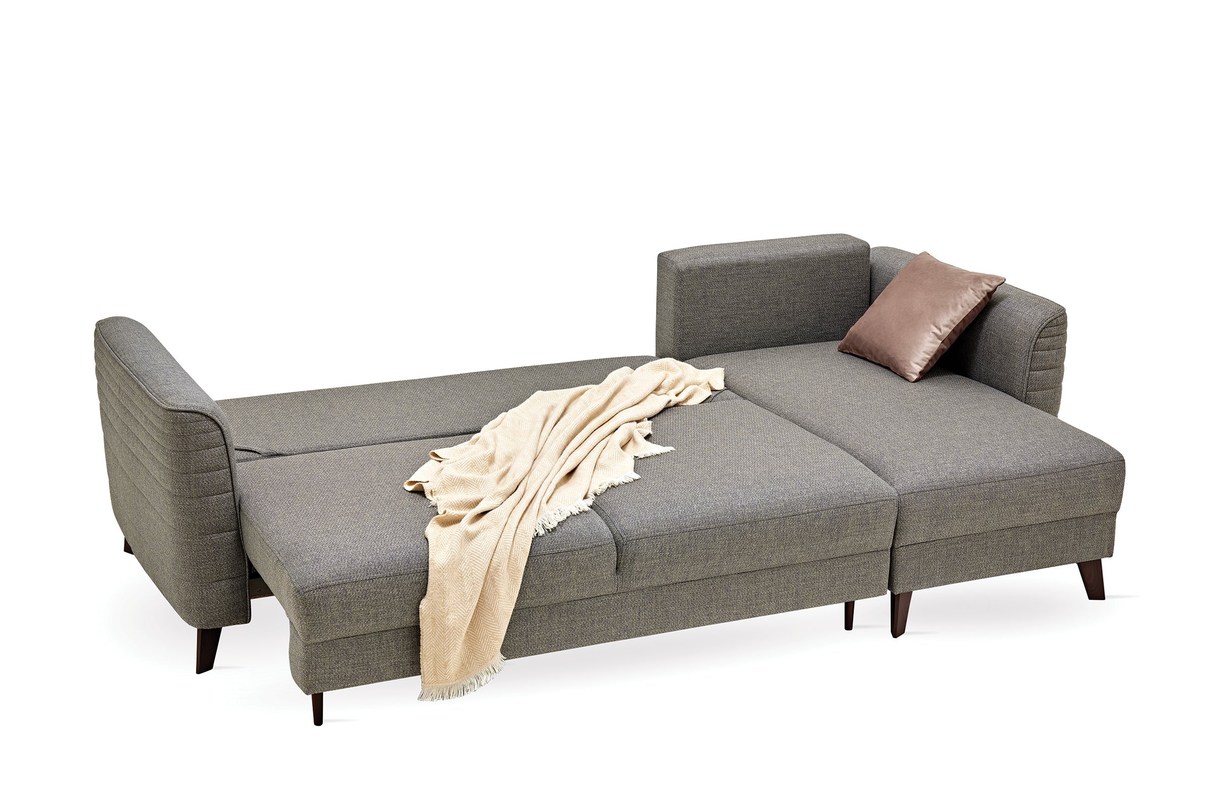 Ъглов разтегателен диван «Grace» + три декоративни възглавници, ширина 256см