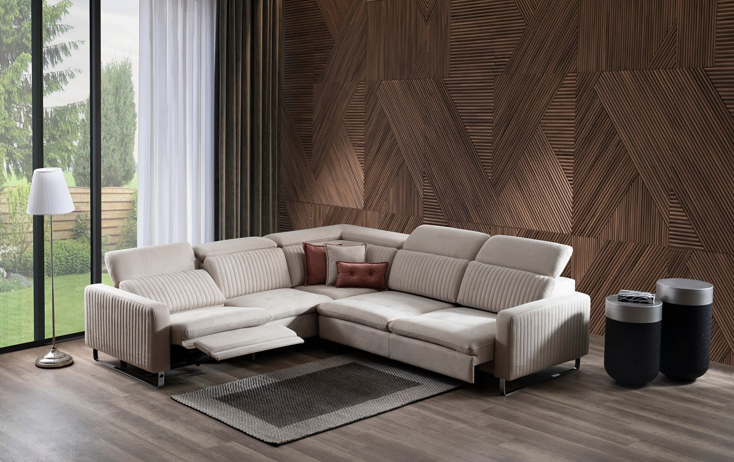 Модулен разтегателен диван «Galaksi» + електрически механизъм, USB зарядна станция