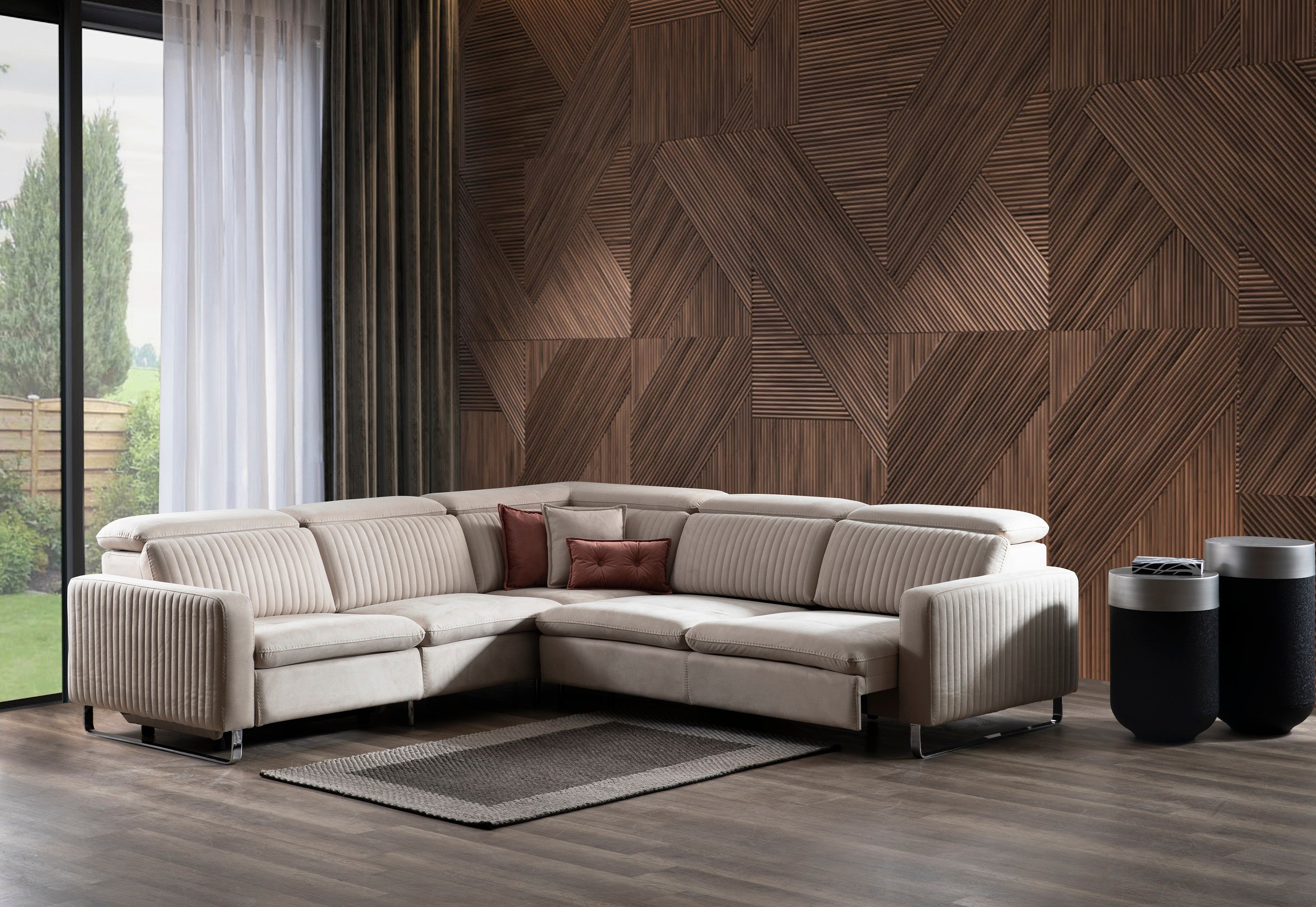 Модулен разтегателен диван «Galaksi» + електрически механизъм, USB зарядна станция