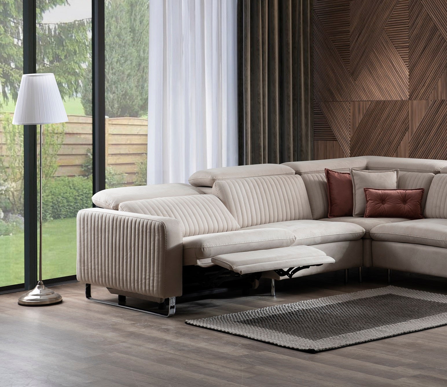 Модулен разтегателен диван «Galaksi» + електрически механизъм, USB зарядна станция