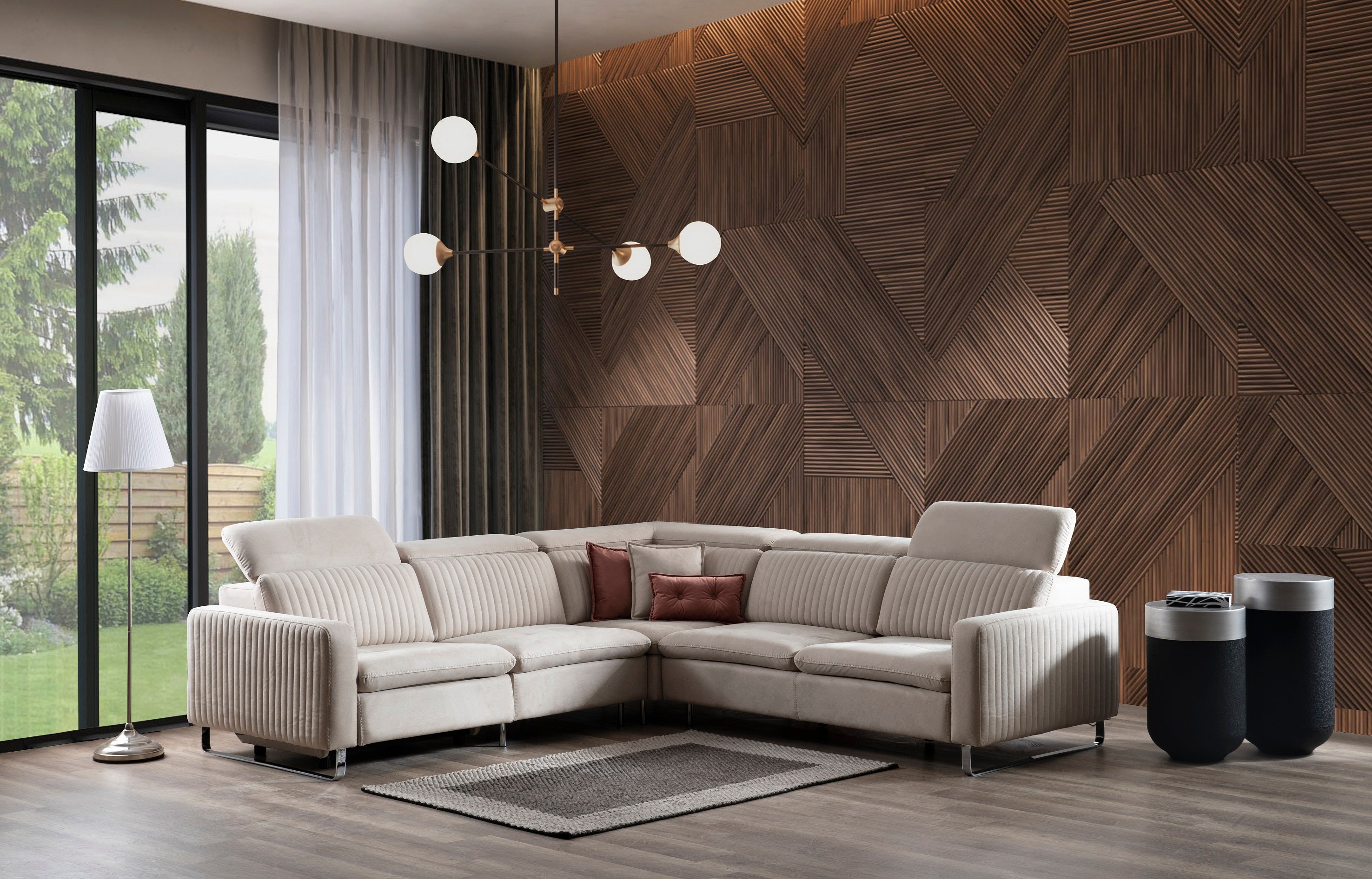 Модулен разтегателен диван «Galaksi» + електрически механизъм, USB зарядна станция