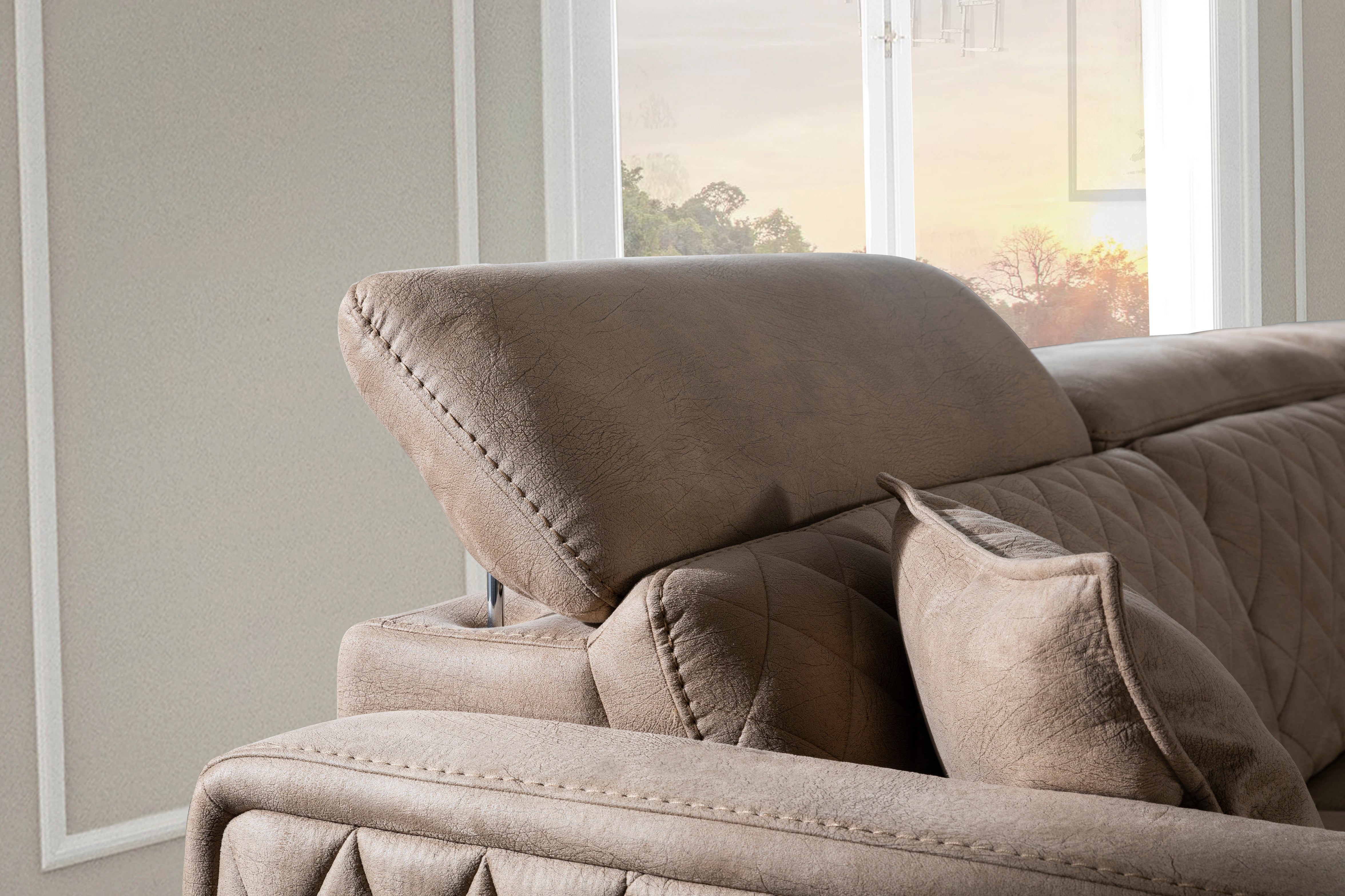 Модулен разтегателен диван «Horasan» + електрически механизъм, USB зарядна станция