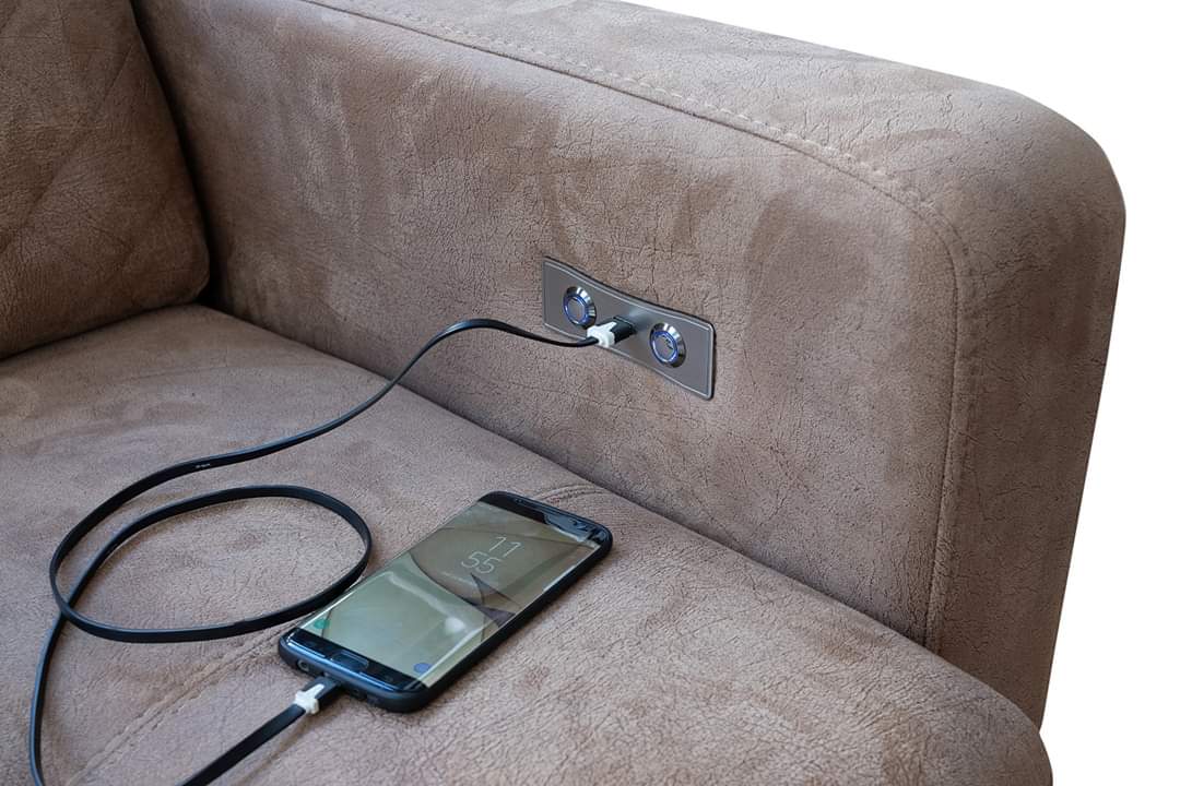 Модулен разтегателен диван «Horasan» + електрически механизъм, USB зарядна станция