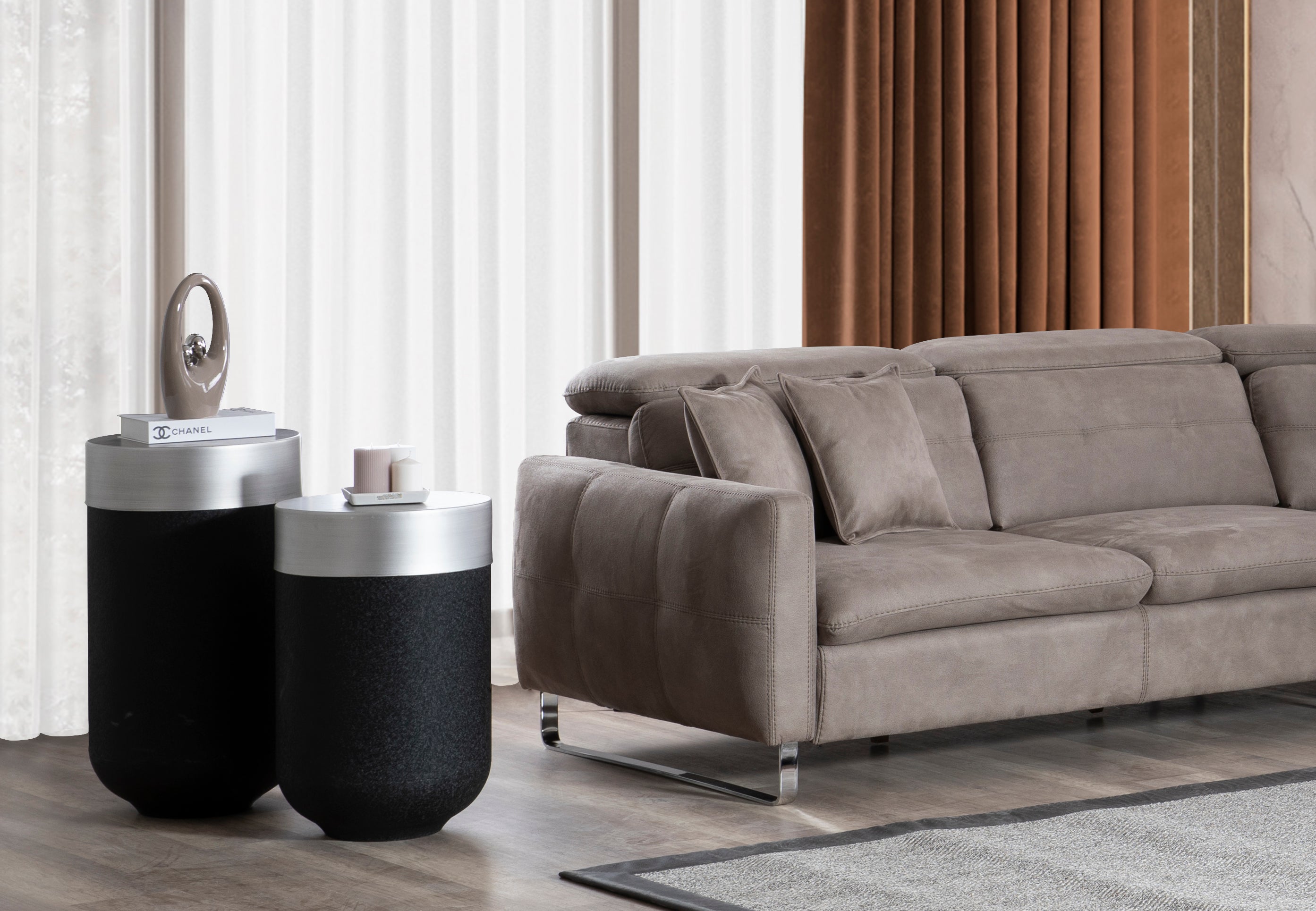 Модулен разтегателен диван «Gizem» + електрически механизъм, USB зарядна станция