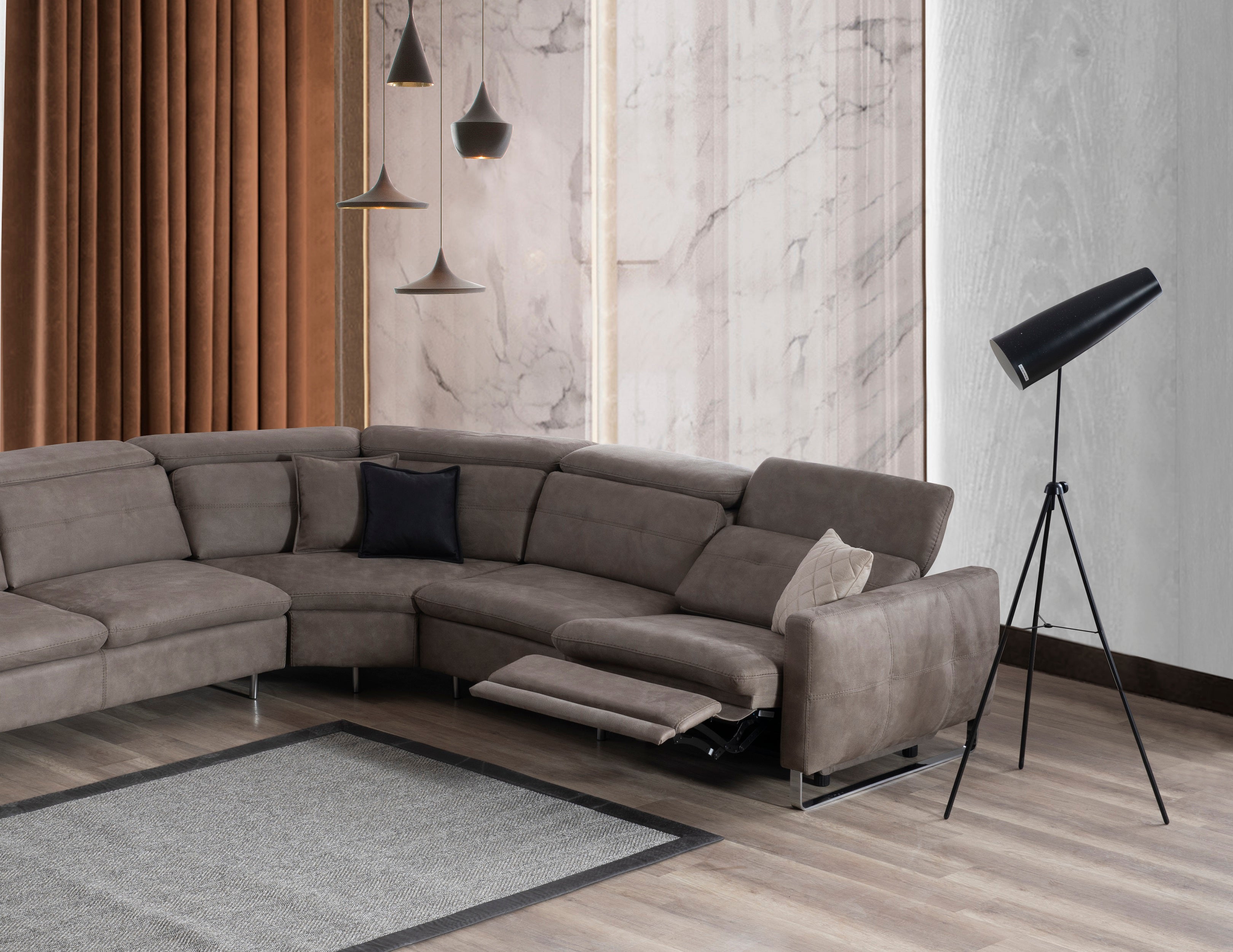 Модулен разтегателен диван «Gizem» + електрически механизъм, USB зарядна станция