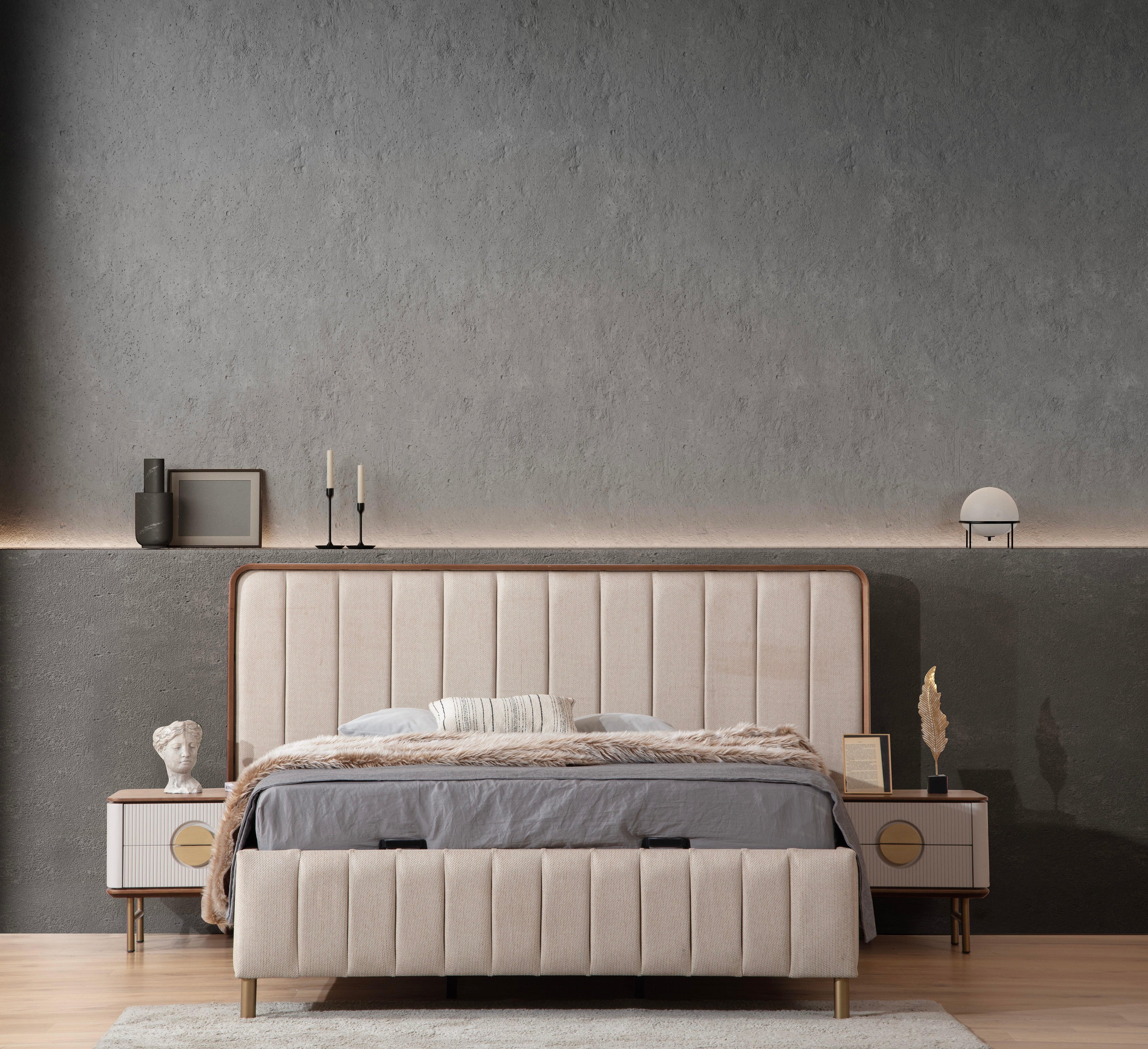 Тапицирано легло «Viola» с място за съхранение, повдигащ механизъм