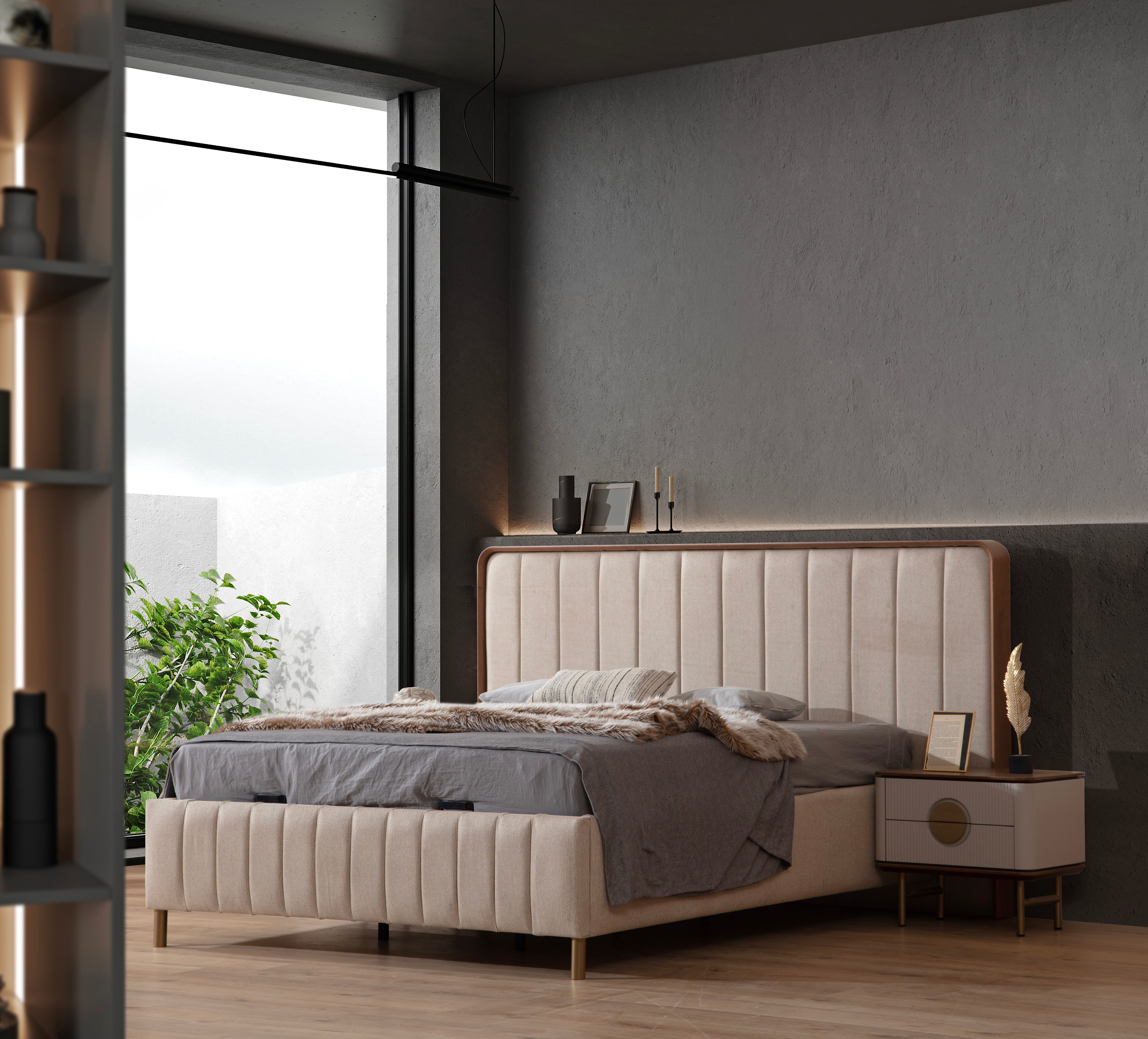 Тапицирано легло «Viola» с място за съхранение, повдигащ механизъм