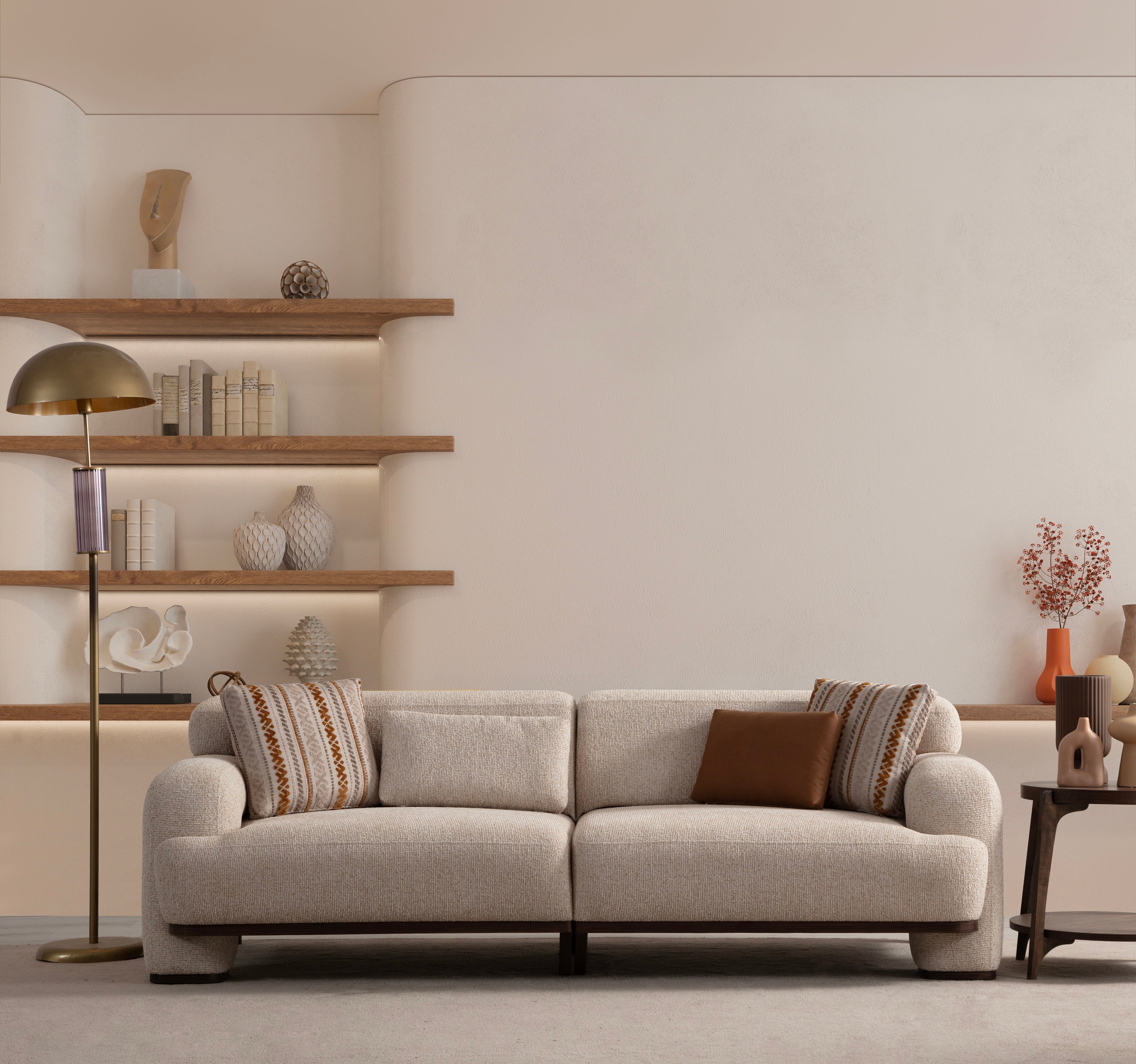 Триместен разтегателен диван «Best» + 2 декоративни възглавници, ширина 235см